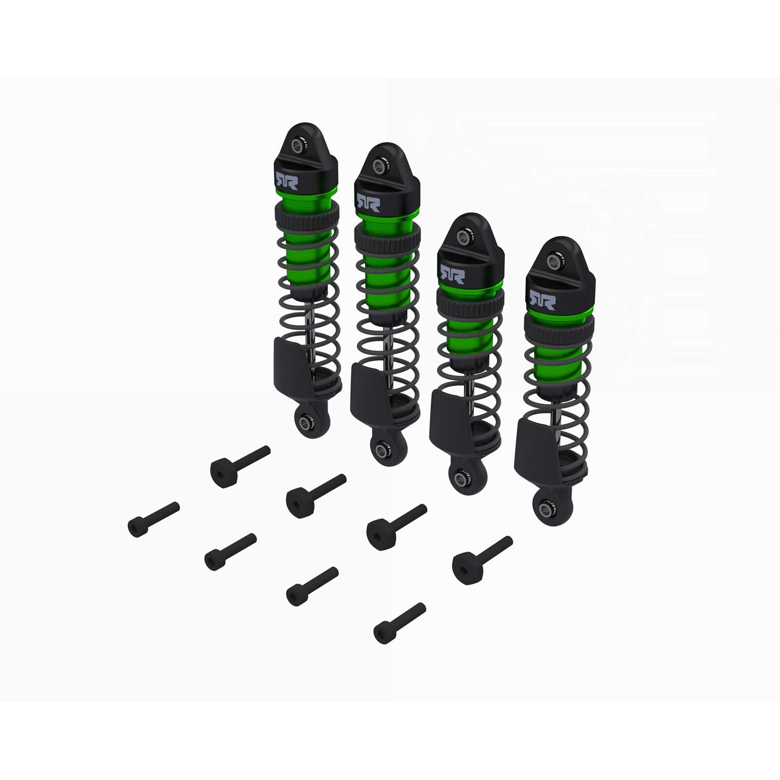 Shock Set, Front/Rear Assembled, 1300cSt Oil, Green (4Pcs): MINI