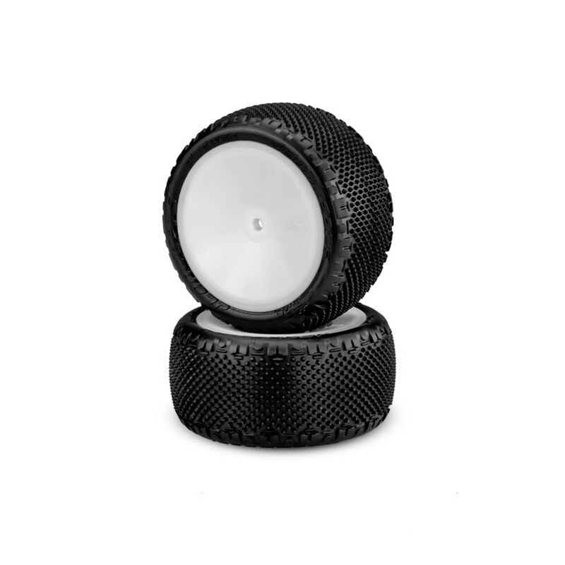 1/10 Pin Swag 2.2&rdquo; Pre-Mounted Rear Buggy Tires, White Wheels, Pink Compound (2)