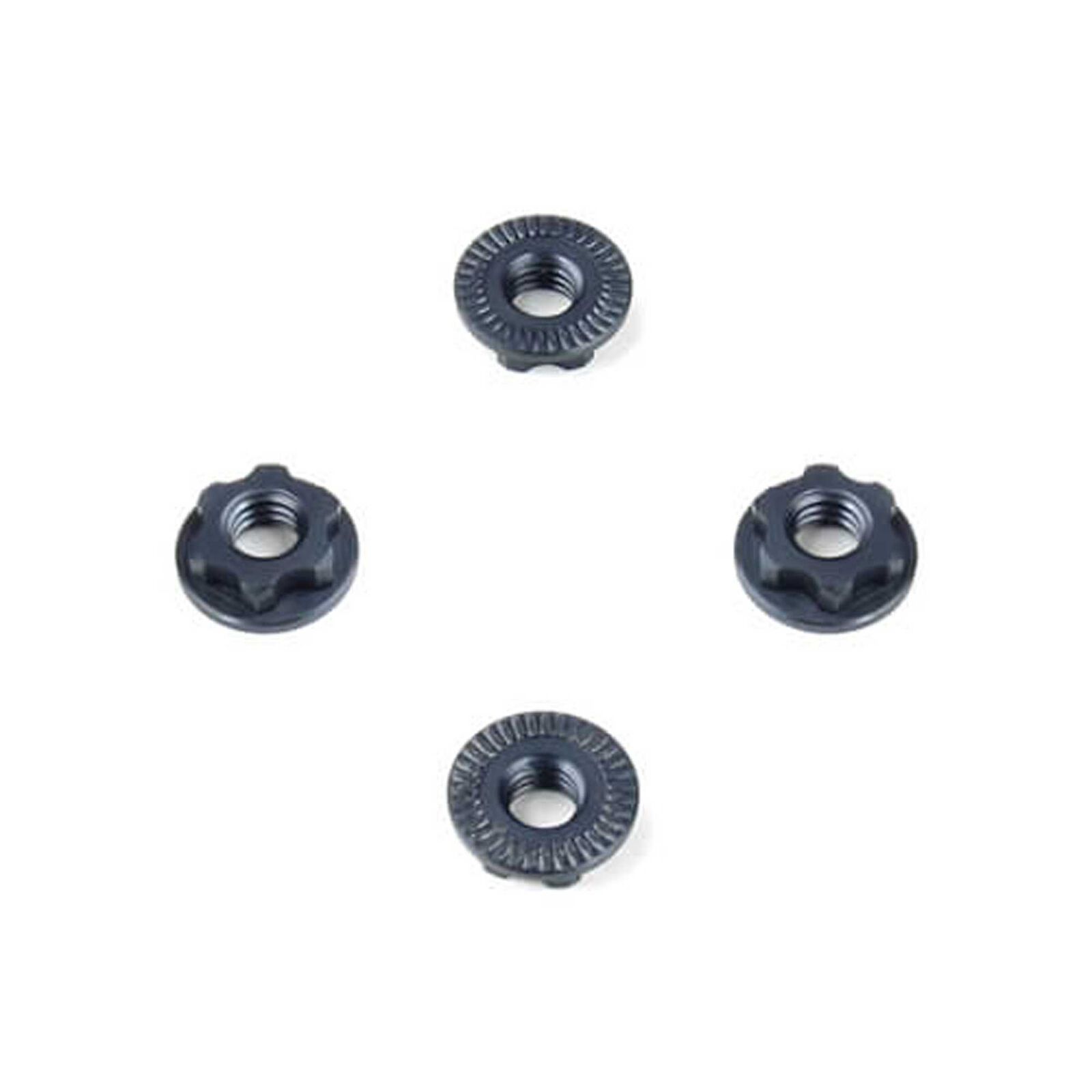 Wheel Nuts 7mm M4 Serrated Gun Metal Anodized (4)