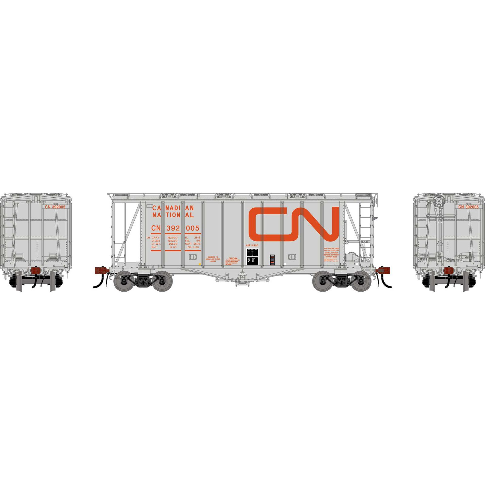 HO GEN GATC 2600 Airslide Covered Hopper, CN #392005
