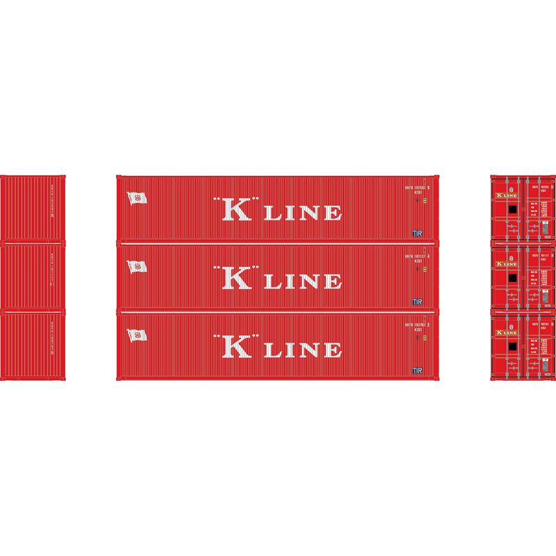 HO ATH 40' Corrugated Low-Cube Container, KKFU #180762 5/181117 4/182592 8 (3)