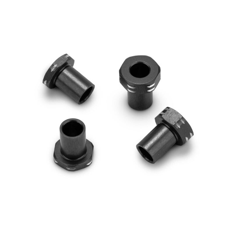 Aluminum Caster Hat Bushings, Team Associated RC10B7, Stealth Black (4)