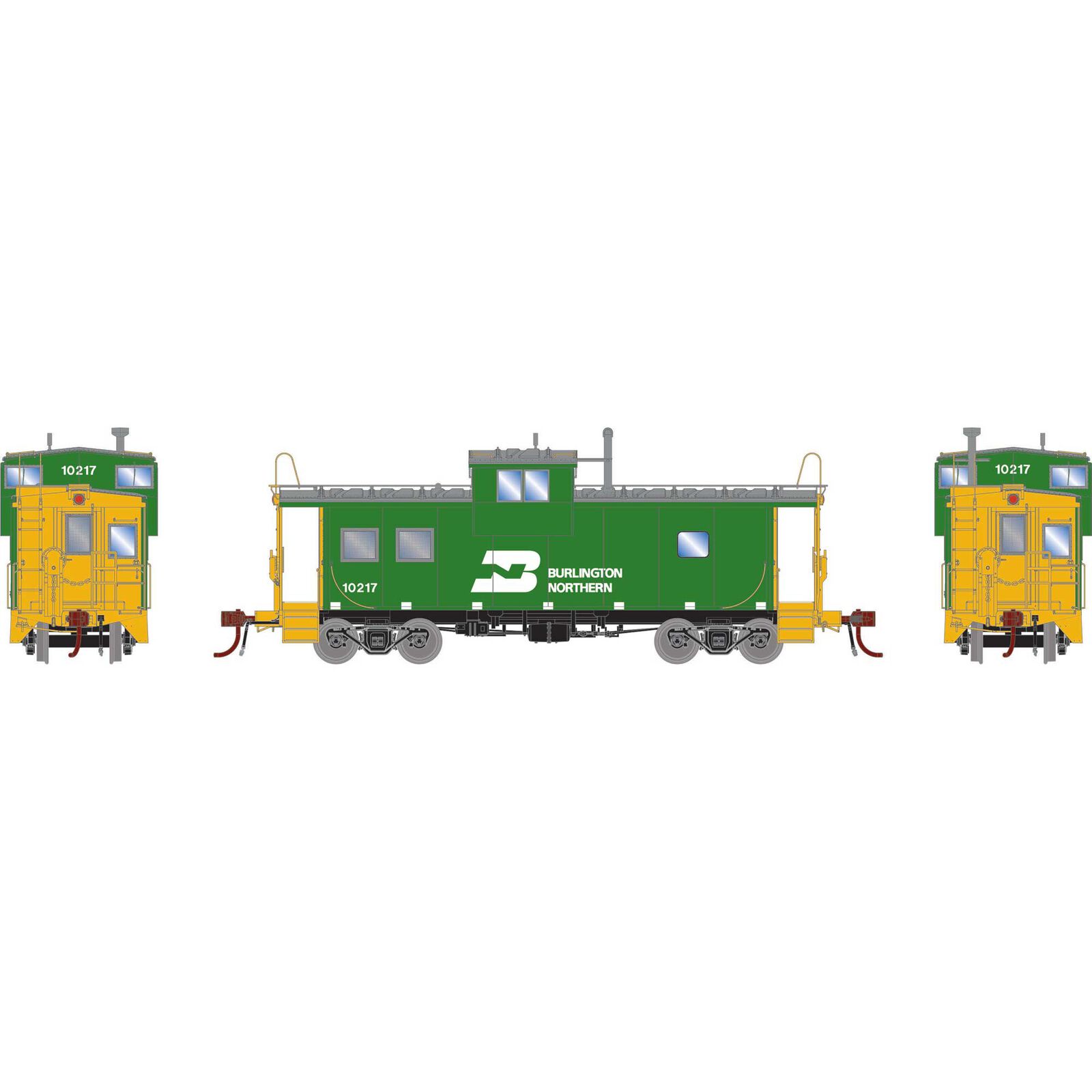 HO GEN ICC Caboose with Lights, BN #10217