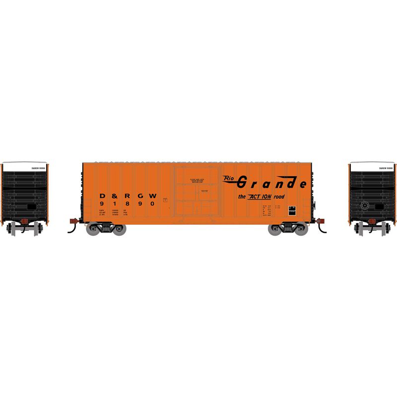 HO 50' Exterior Post High Cube Plug Door Box Car, DRGW #91890