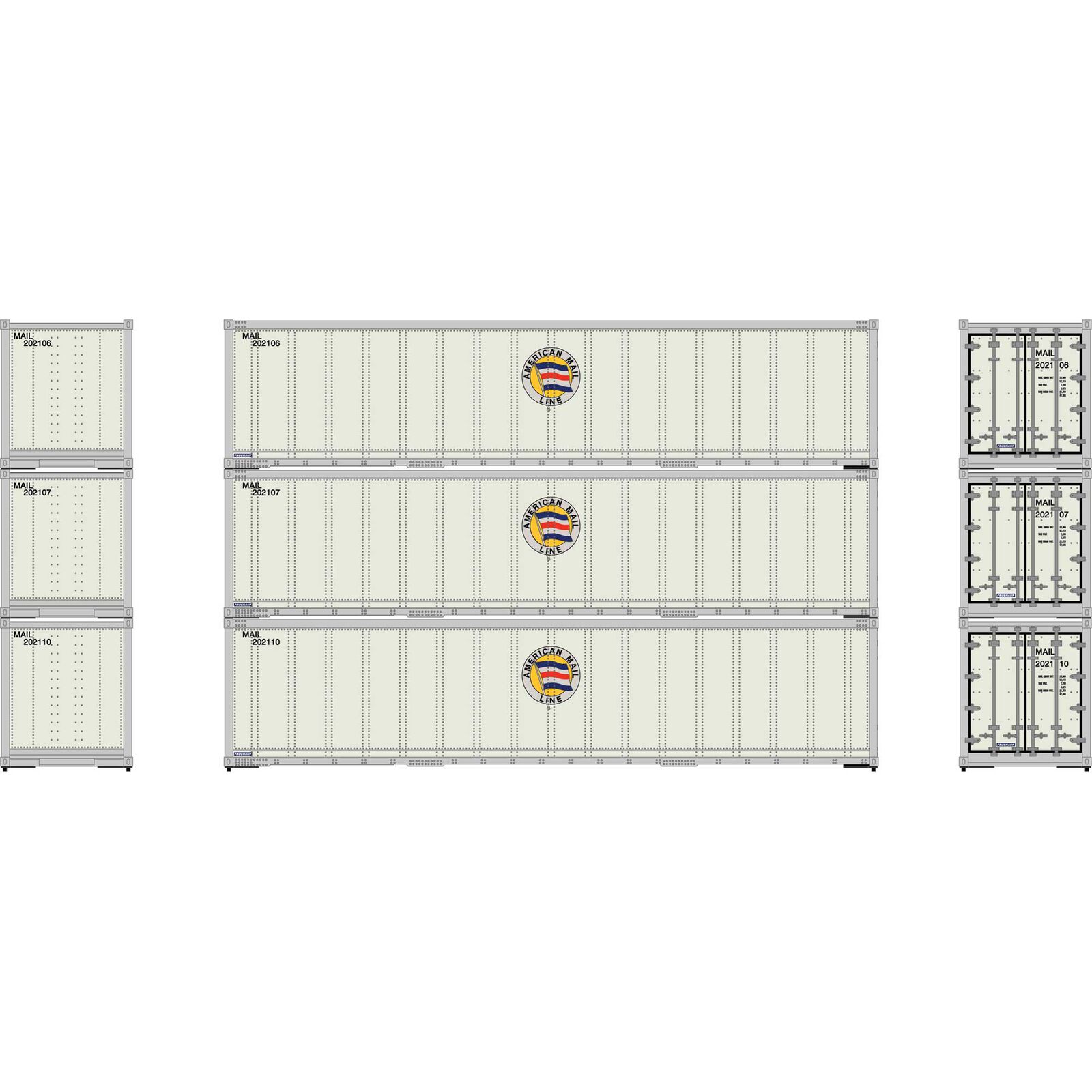 HO 40' Smooth Side Containers, AML #1 (3)