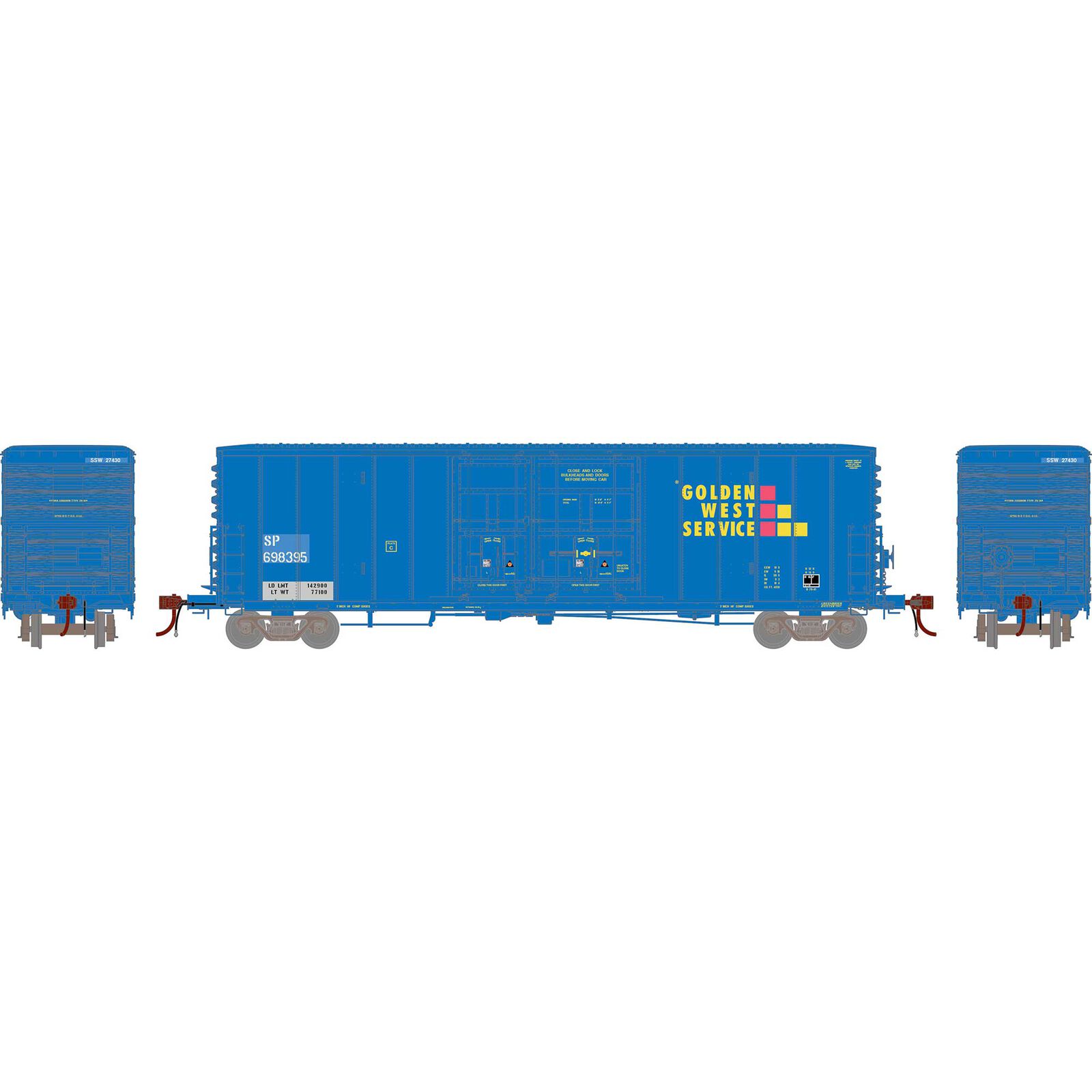HO GEN 50' PC&F Box Car w/ 8'&6' Youngstown Plug Door, Primed For Grime SP 'Golden West' #698395