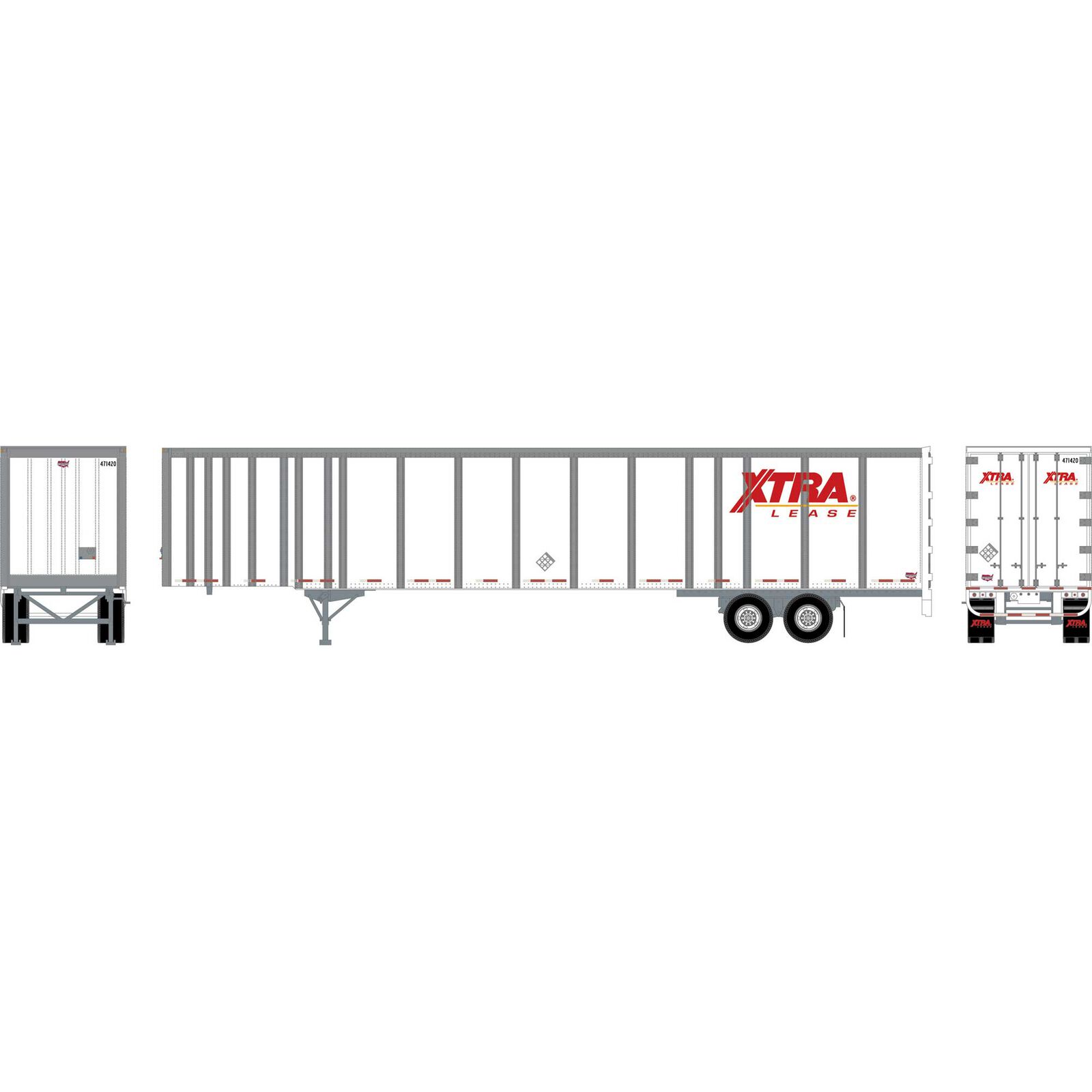 HO 53' Wabash Plate Trailer, XTRA #471420