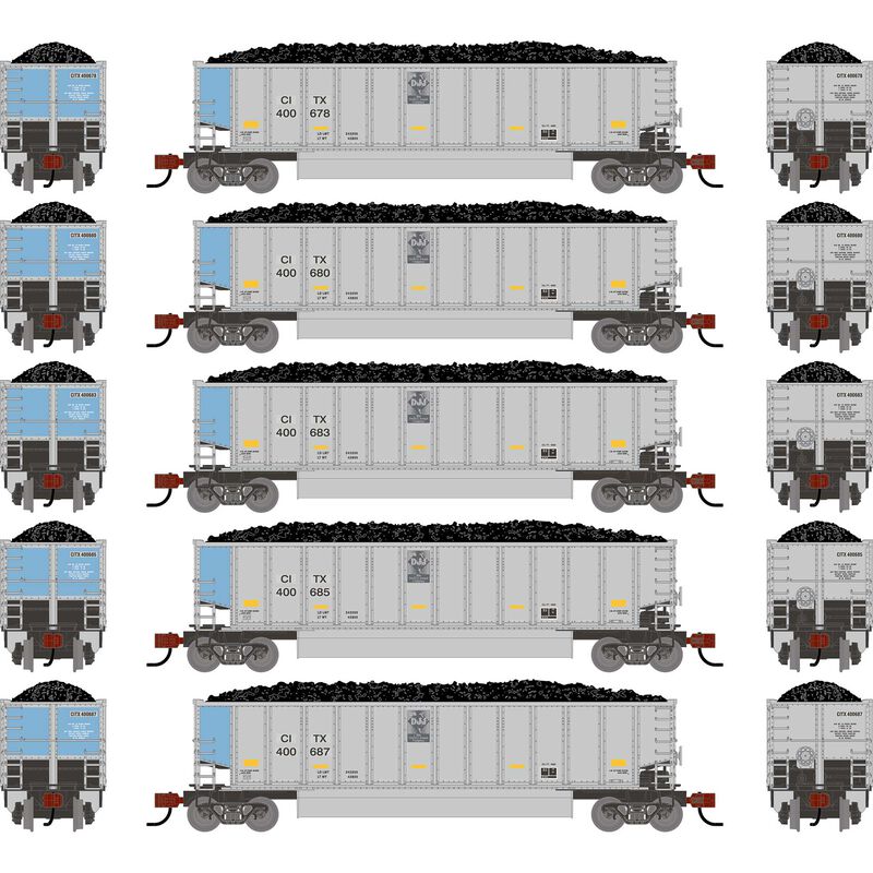 N ATH Bethgon Coalporter w/Coal Load, Primed For Grime CITX #400678/400680/400683/400685/400687 (5)