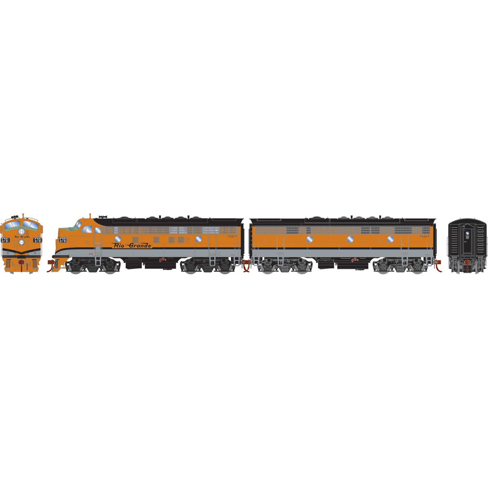 HO F7A/F7B Locomotives, DRGW F7A- #5761 F7B- #5742