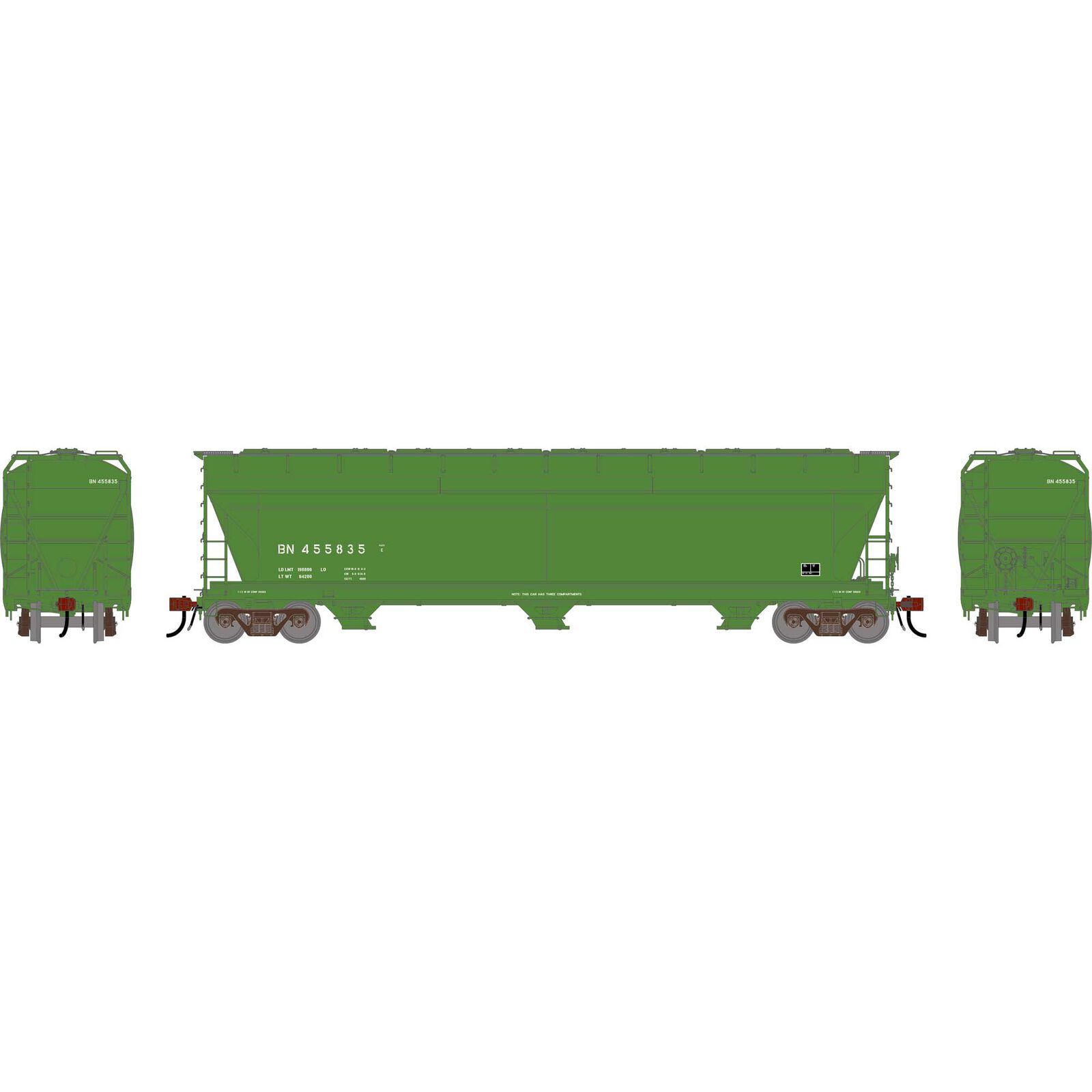 HO ACF4600 Covered Hoppers, BN #455835