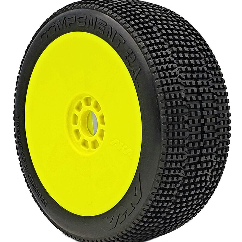 1/8 2AB Ultra Soft Pre-Mounted Tires, White EVO Wheels (2): Buggy