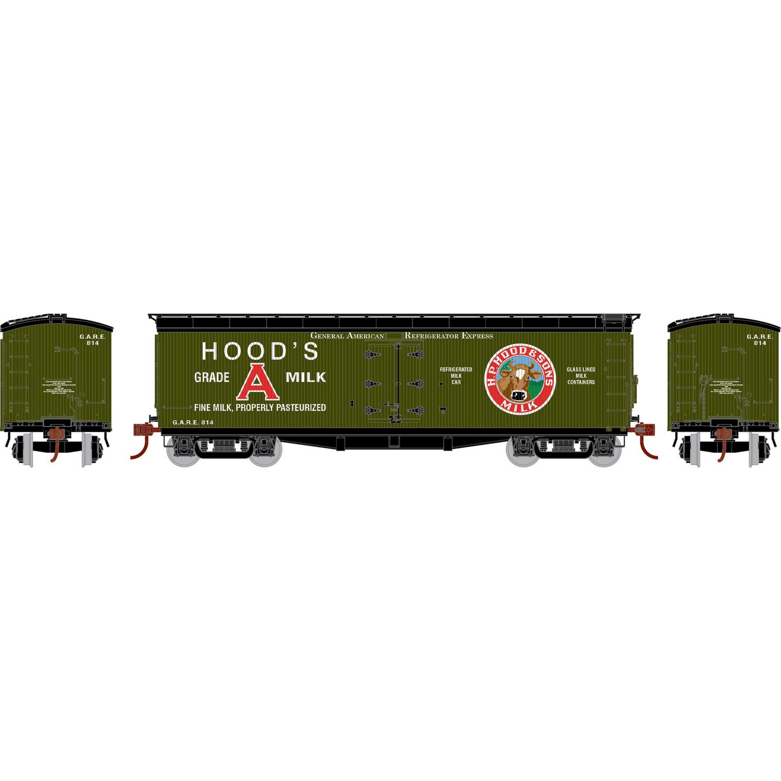 N ATH 40' Pfaudler Wood Milk Car, GARE 'Hood's' #814