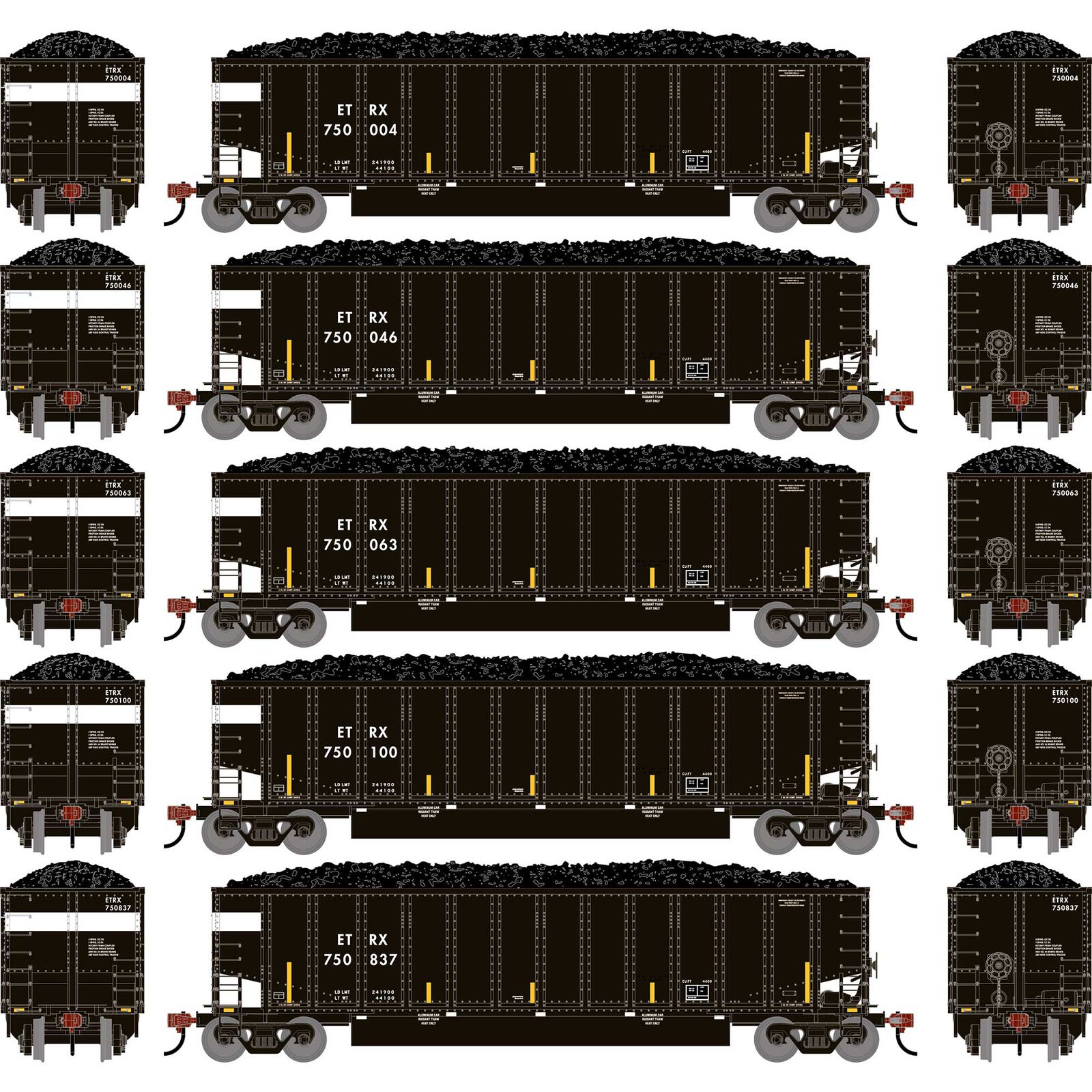 HO ATH Bethgon Coalporter w/Coal Load, ETRX #750004/750046/750063/750100/750837 (5)