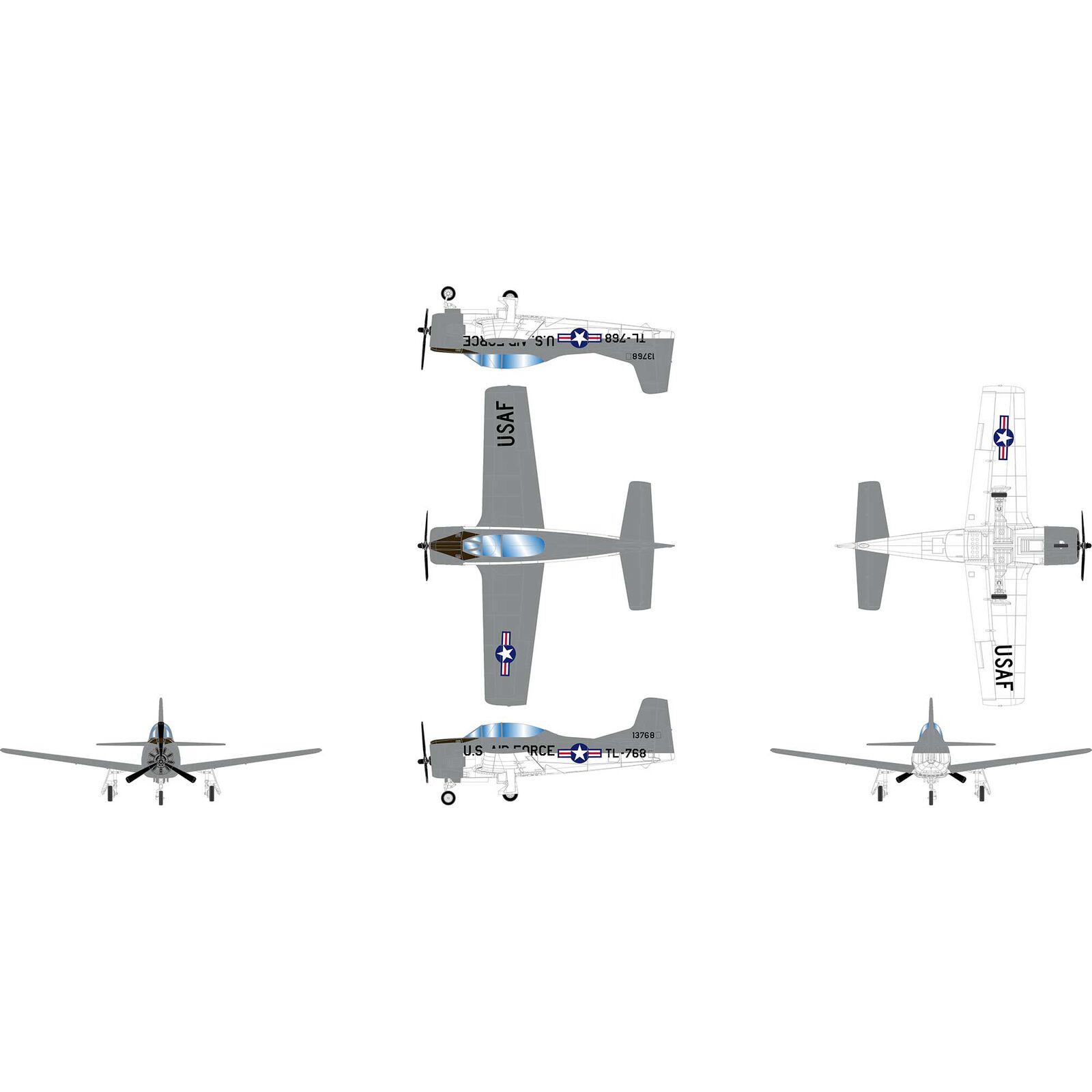 HO ATH T-28B Trojan Airplane, Air Force 13768