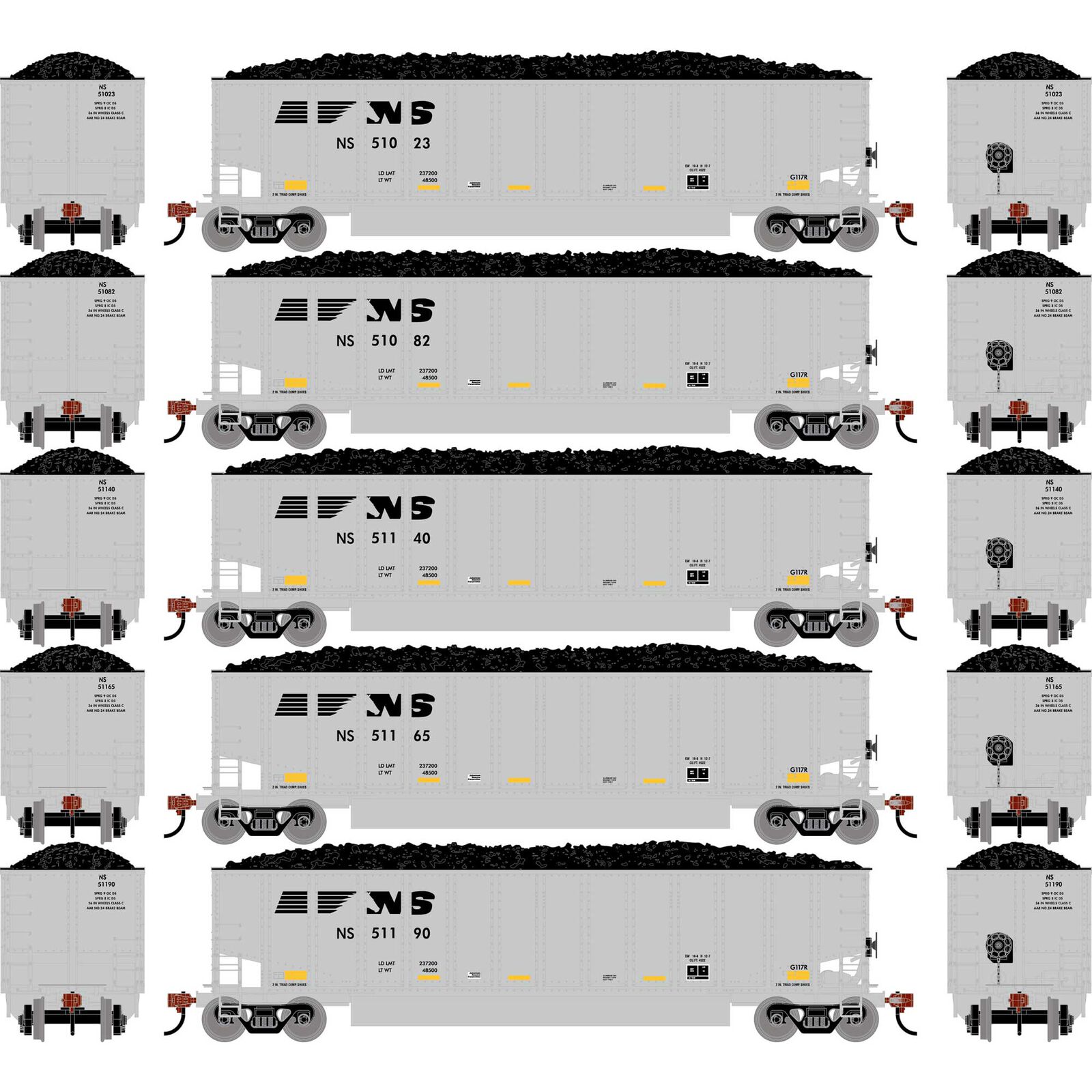 N ATH Bethgon Coalporter w/Coal Load, NS #51023/51082/51140/51165/51190 (5)