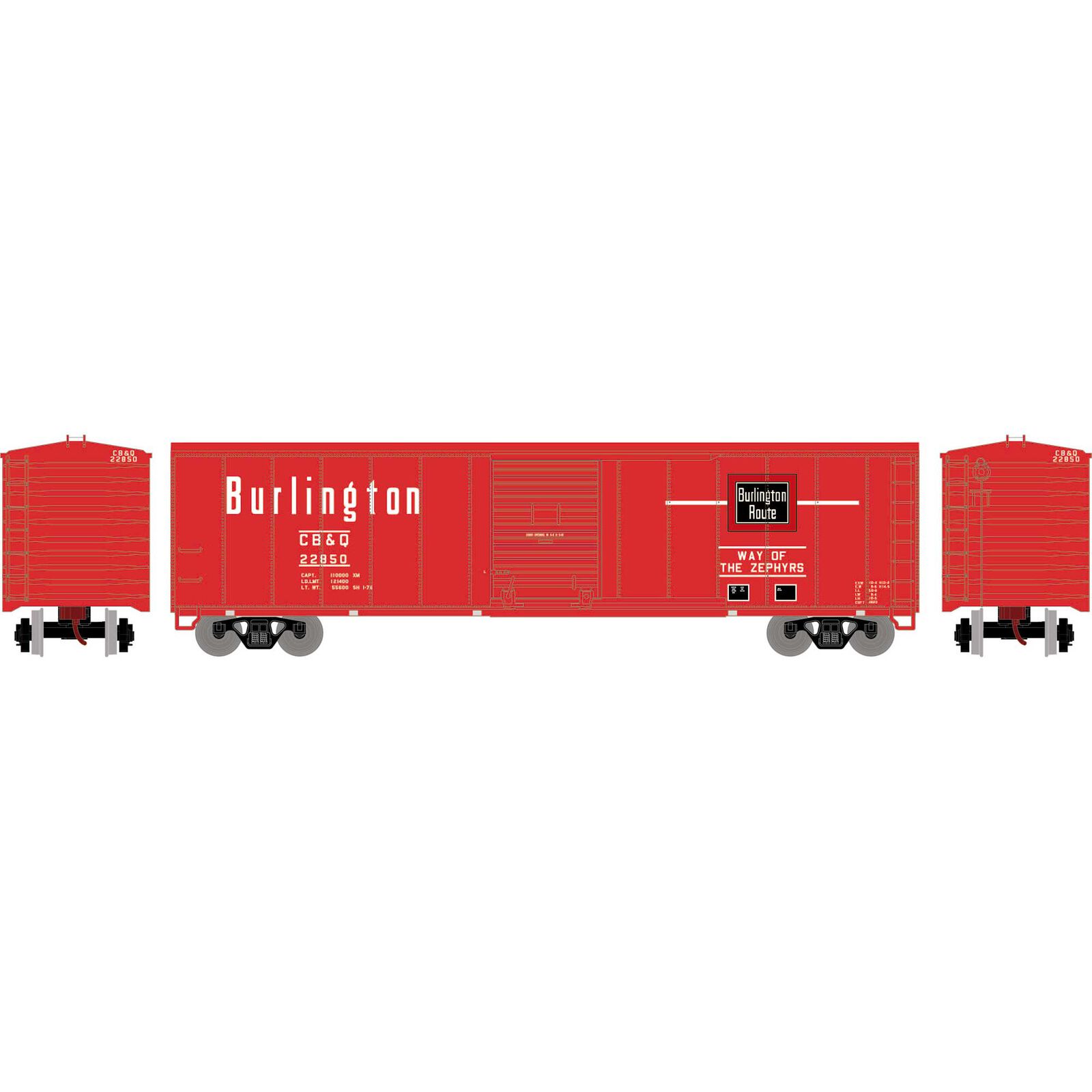 HO 50' PS-1 Single Sliding Door Box, CB&Q #22850