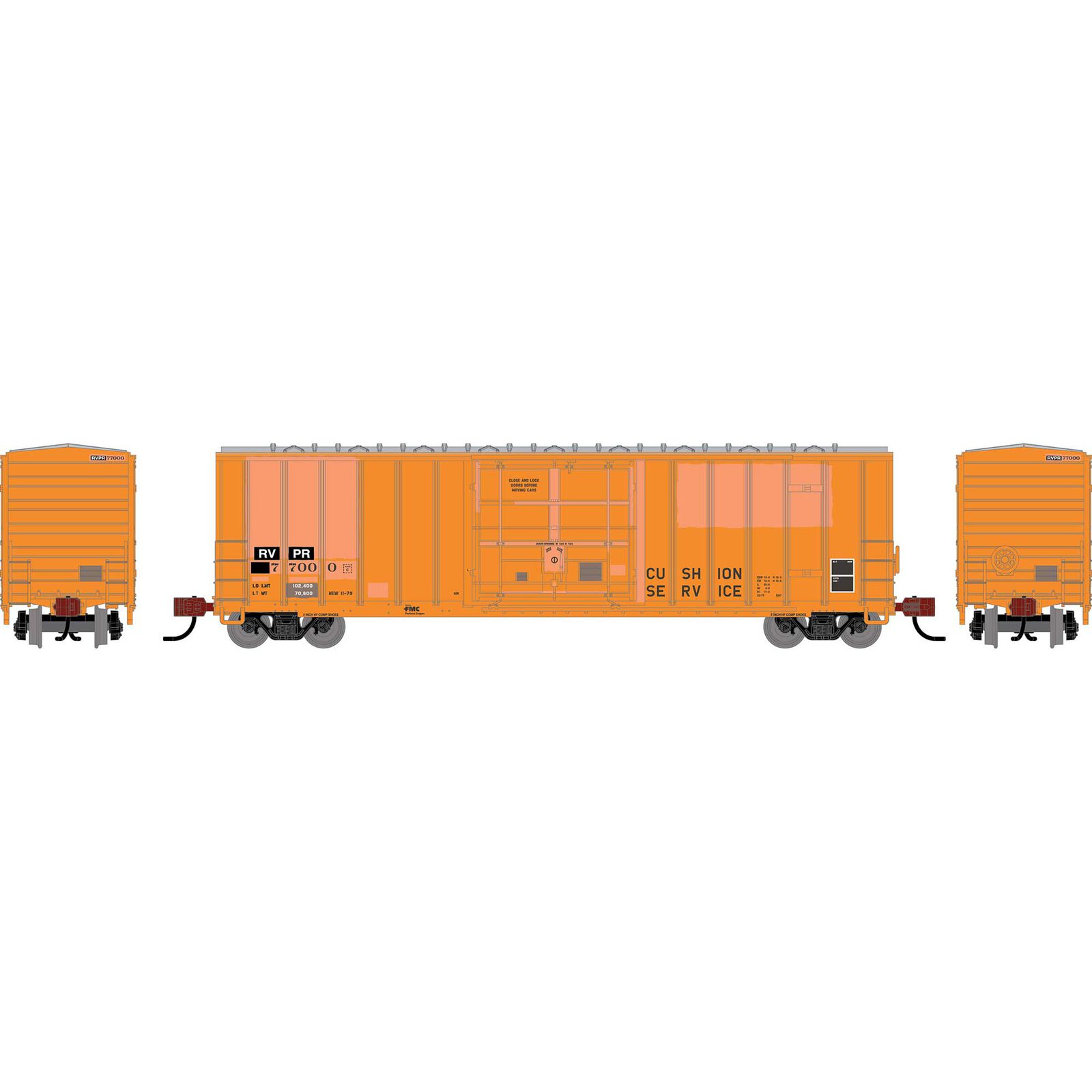 HO ATH 50' FMC 5327 12' Plug Door Box Car, Primed for Grime RVPR #77000
