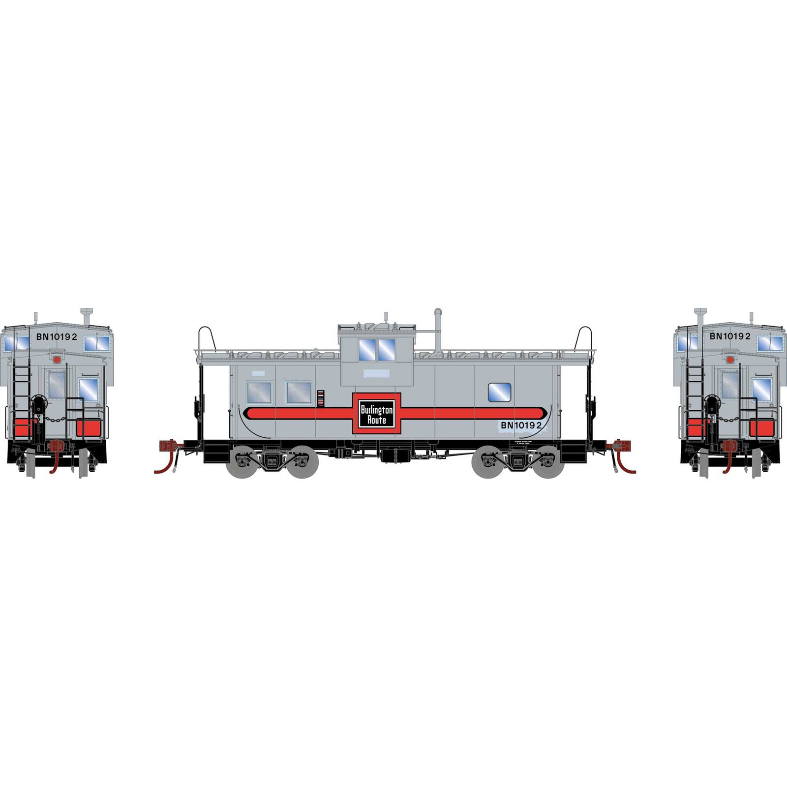 HO GEN ICC Caboose with Lights, BN #10192
