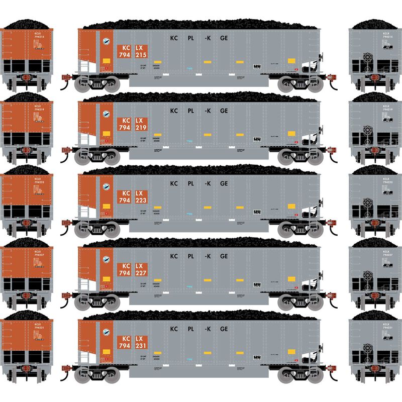 HO ATH Bethgon Coalporter w/Coal Load, KCLX #794215/794219/794223/794227/794231 (5)