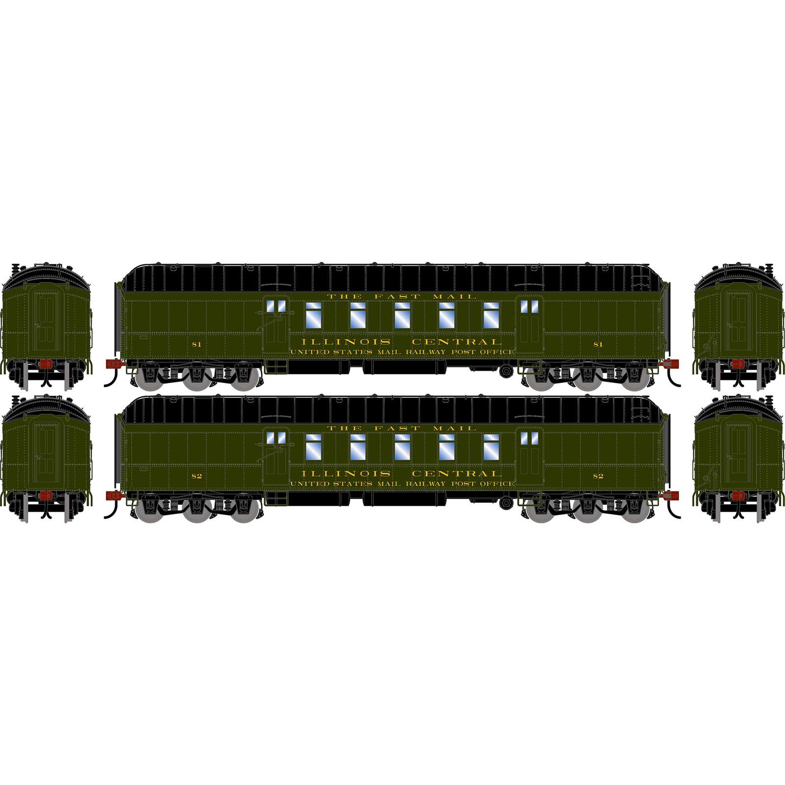 HO ATH 60' Pullman Common Standard Postal Car, IC #81/82 (2)