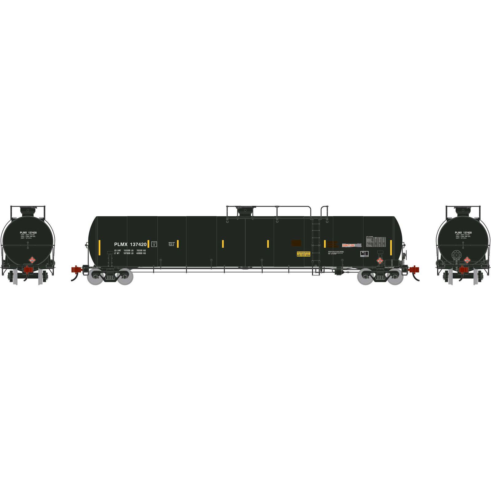 HO UTC 33K LPG Tank Car- Late, PLMX Primed For Grime #137420
