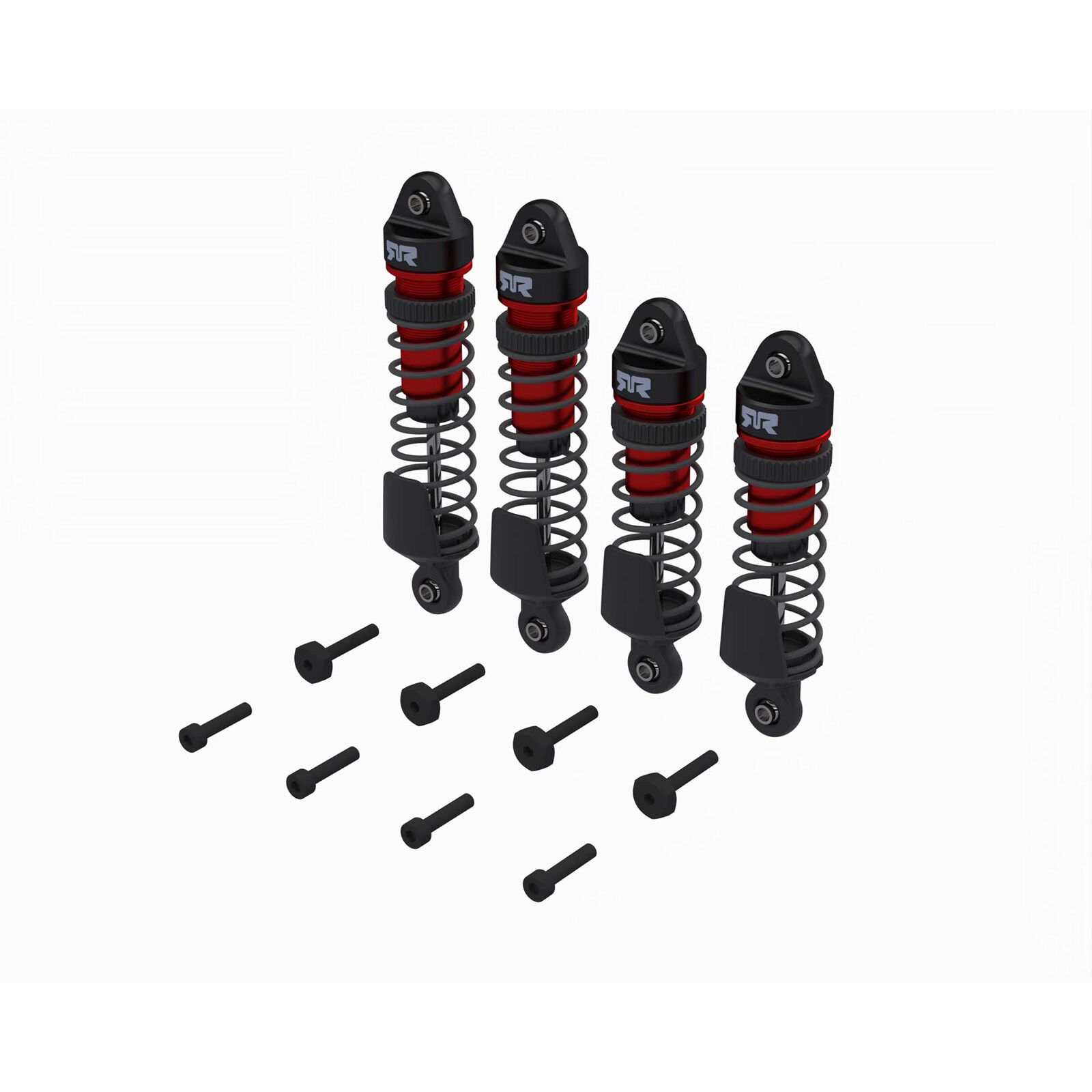 Shock Set, Front/Rear Assembled, TBC cSt Oil, Red (4Pcs): MINI