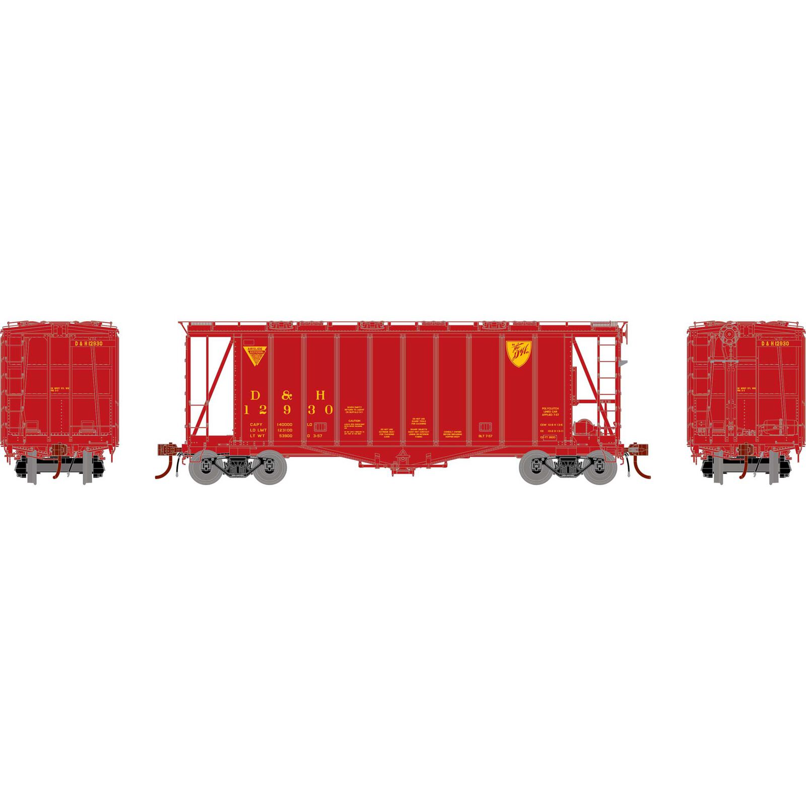 HO GATC 2600 Airslide Hopper, D&H #12930