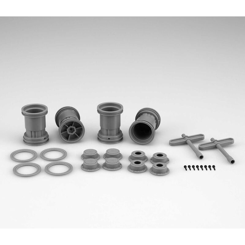 1/24 Tribute Monster Truck Wheel with Accessories, Gray (4): SCX24, 1/24 Truck