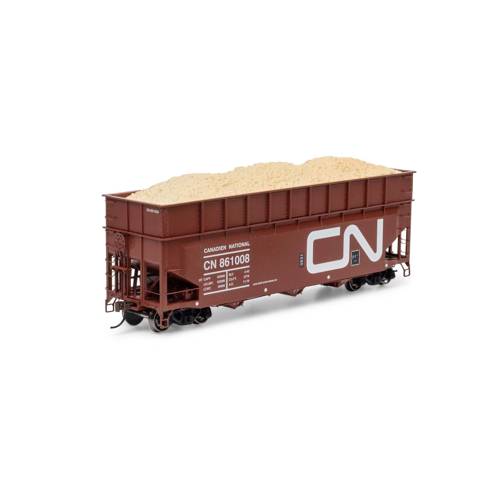 HO 40' Wood Chip Hopper with Load, CN #861008