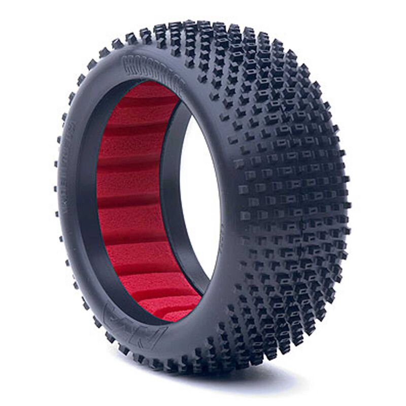 1/8 Crossbrace Soft Tires, Red Inserts (2): Buggy