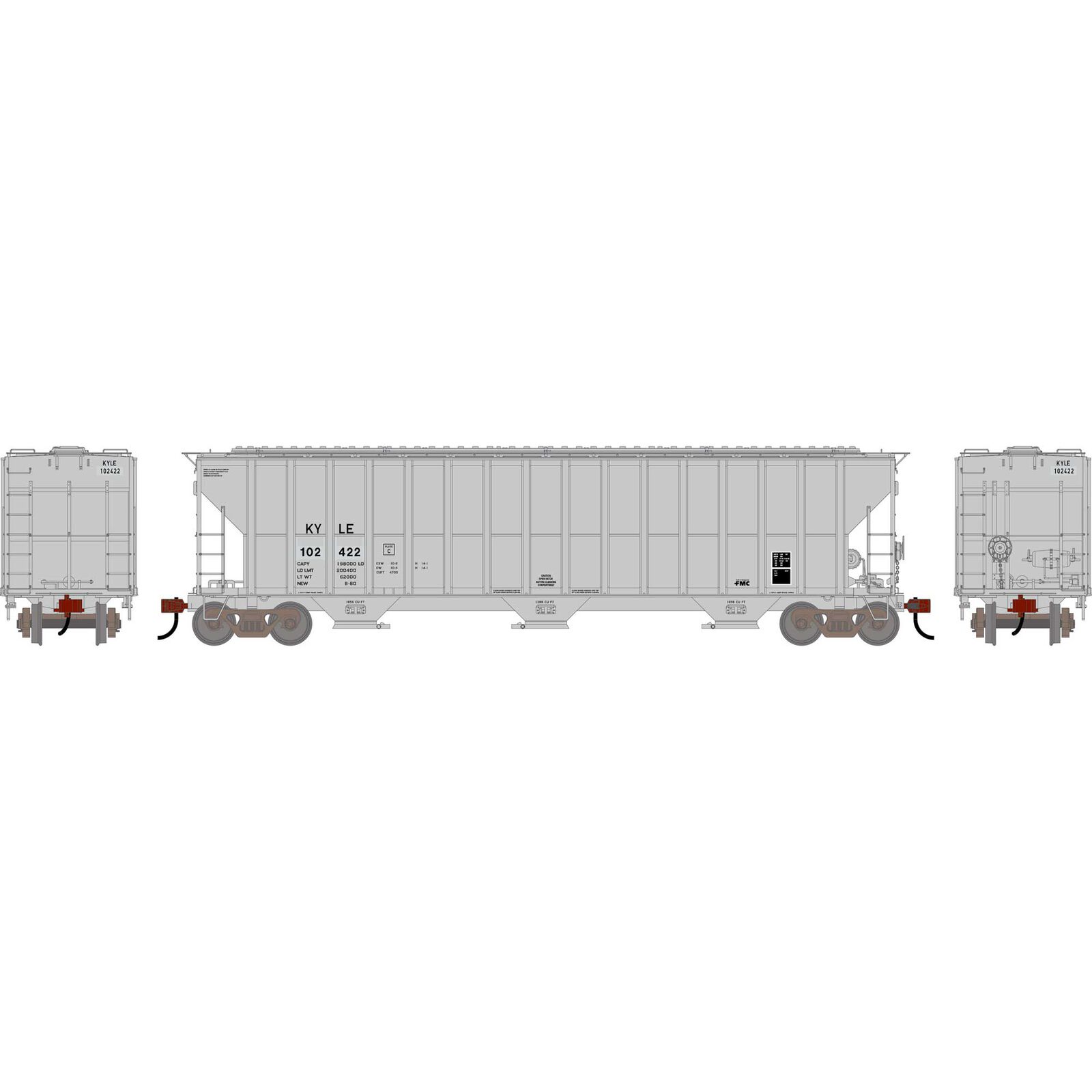 HO ATH FMC 4700 Covered Hopper, Primed For Grime KYLE #102422