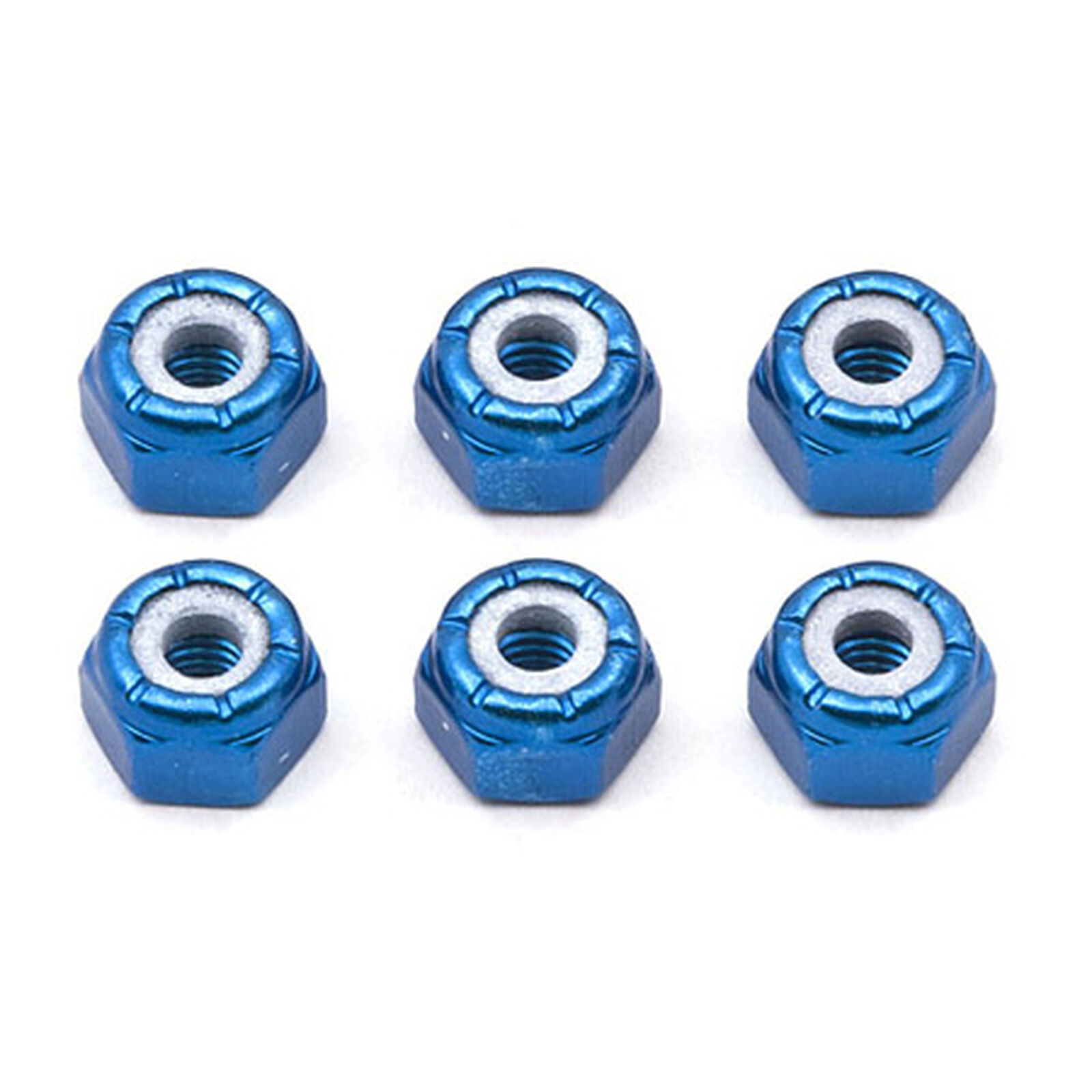 Factory Team 8-32 Aluminum Locknuts, Blue (6)