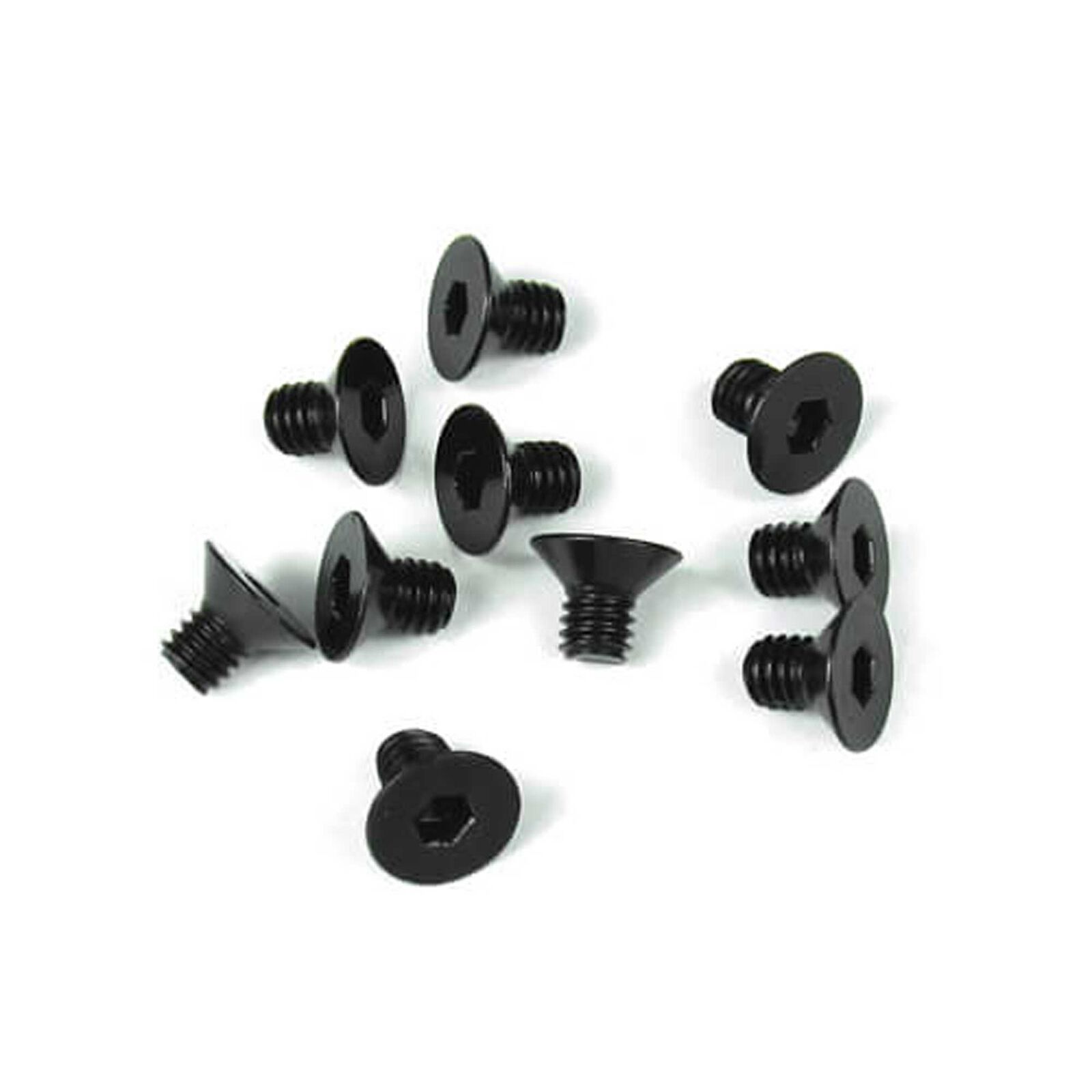 M4x6mm Flat Head Screws, Black (10)