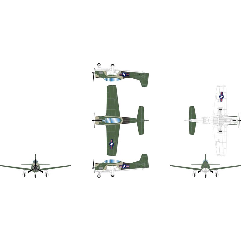 HO ATH T-28B Trojan Airplane, Camouflage N28XT