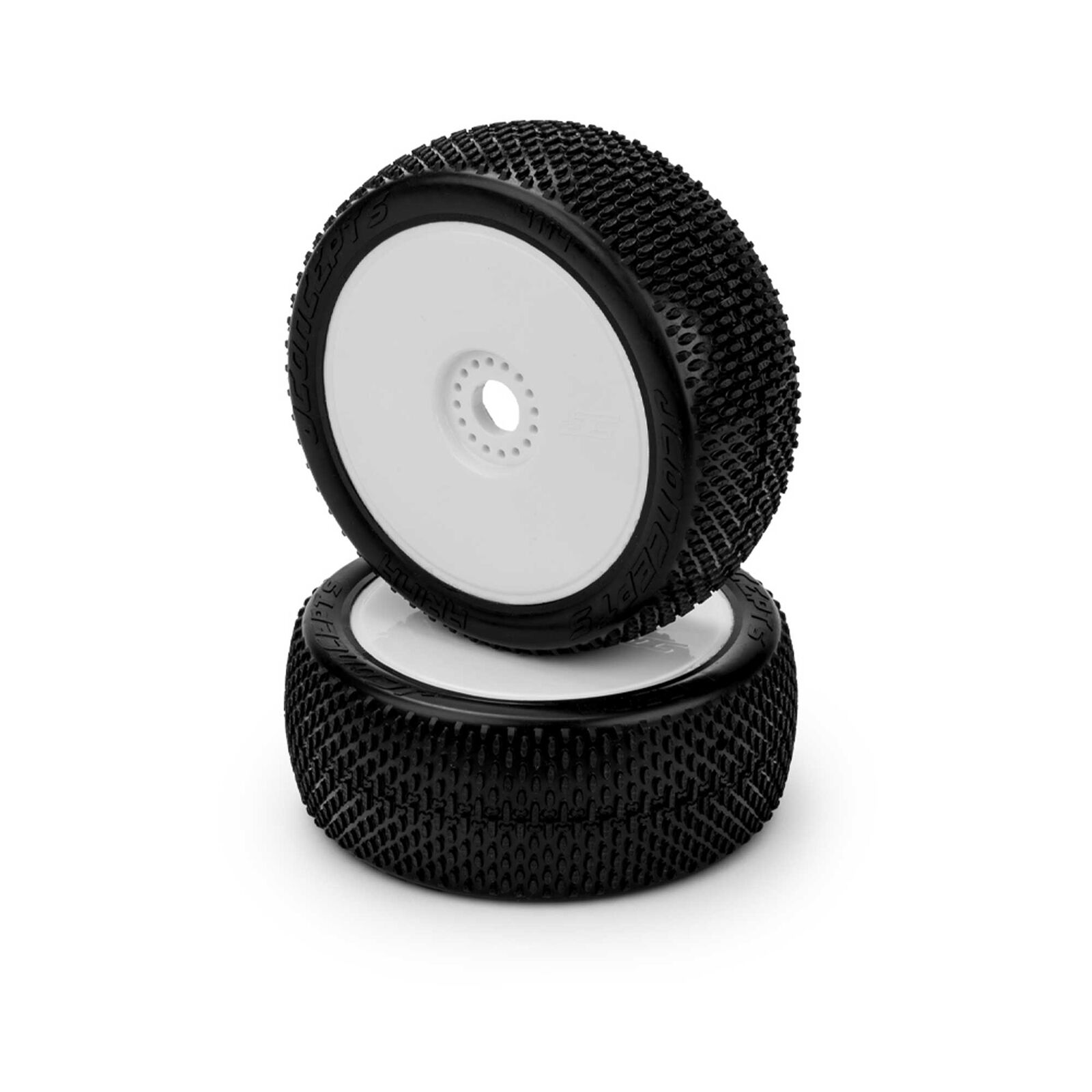 1/8 Arina 83mm Pre-Mounted Buggy Tires, White Wheels, Green Compound (2)