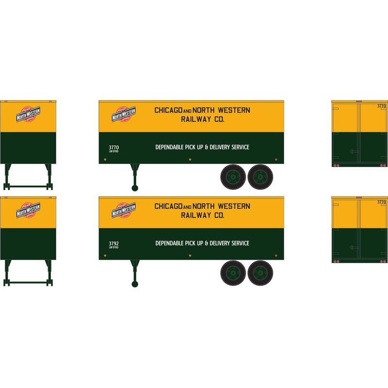 HO 25' Trailers, C&NW #3770, #3792 (2)