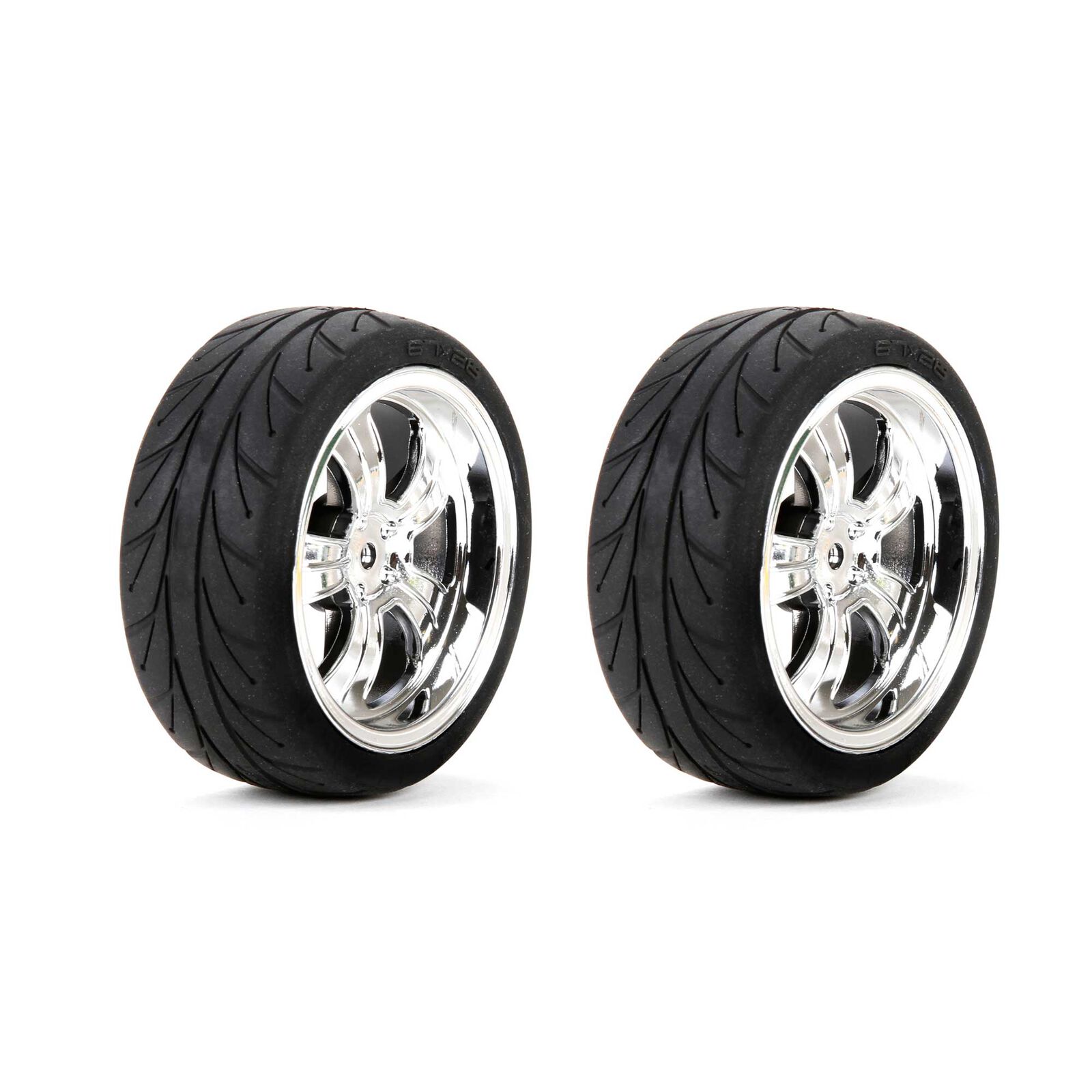 Mounted FR 5-Spoke Wheel Tire 54x26mm Chrome (2)