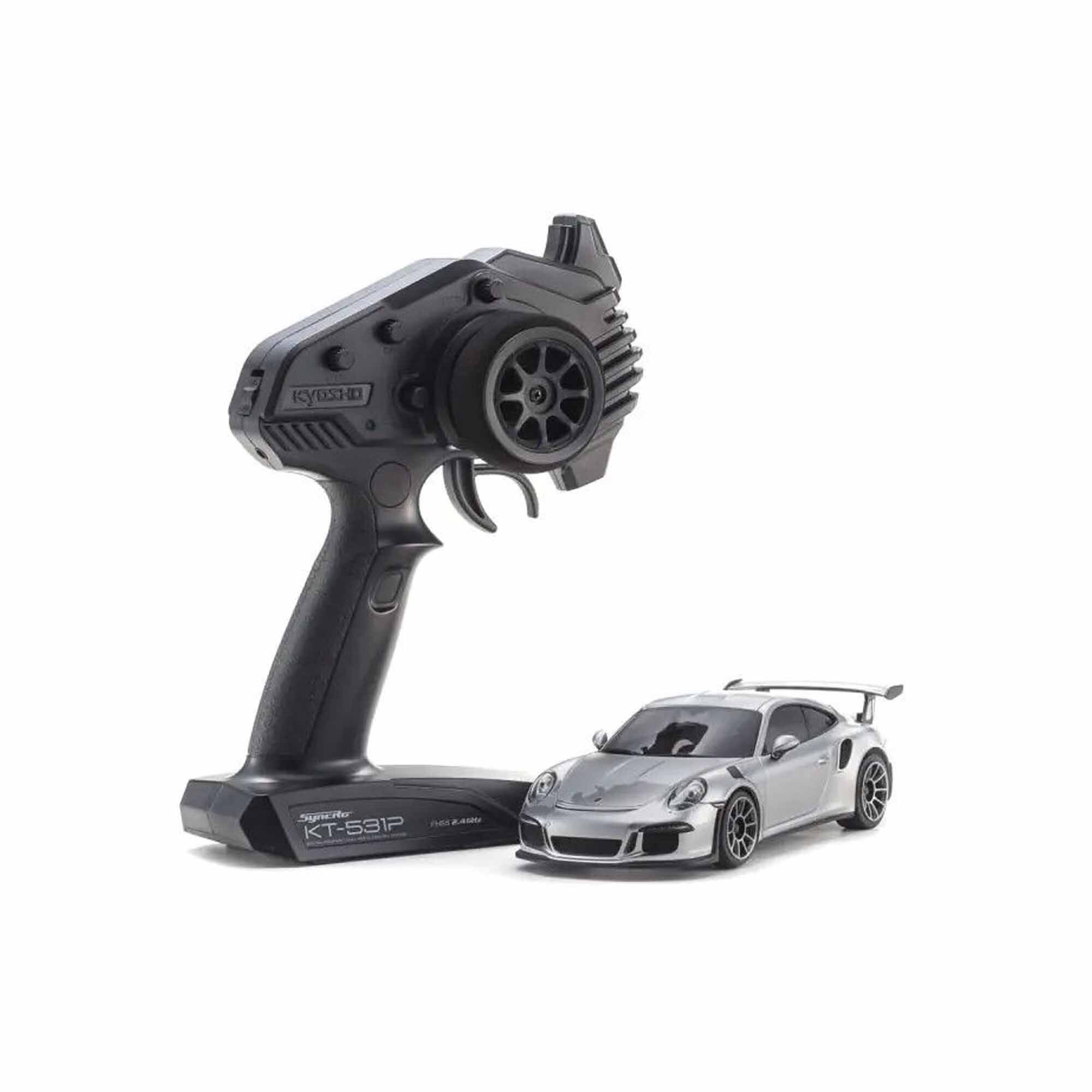 京商 ミニッツ PORSCHE 911 GT3 RS Kyosho 1/28 Porsche 911 GT3 RS Mini-Z RWD RTR, Metallic Silver