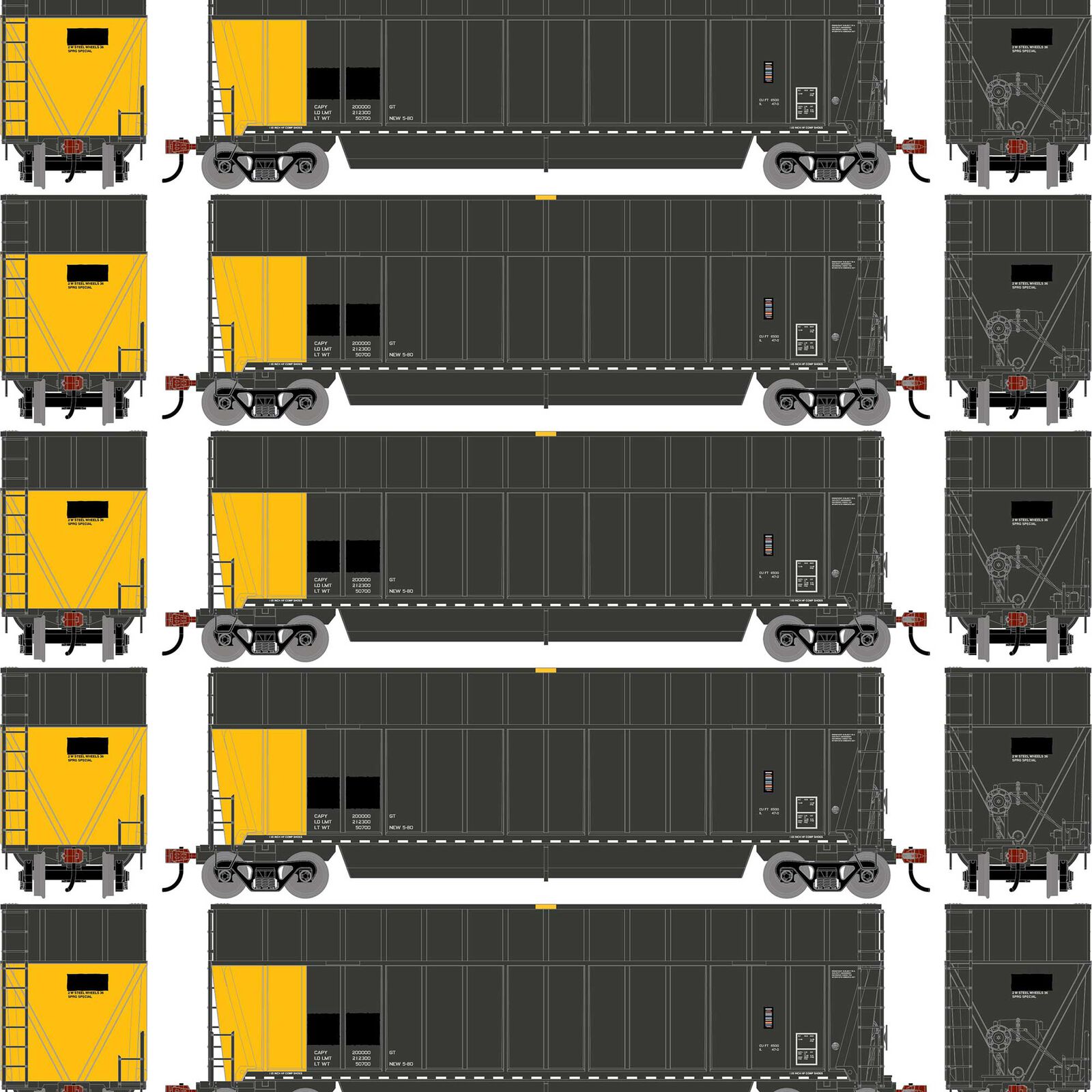 HO ATH Berwick Bathtub Extended Side Gondola, Primed For Grime Data Only (5)