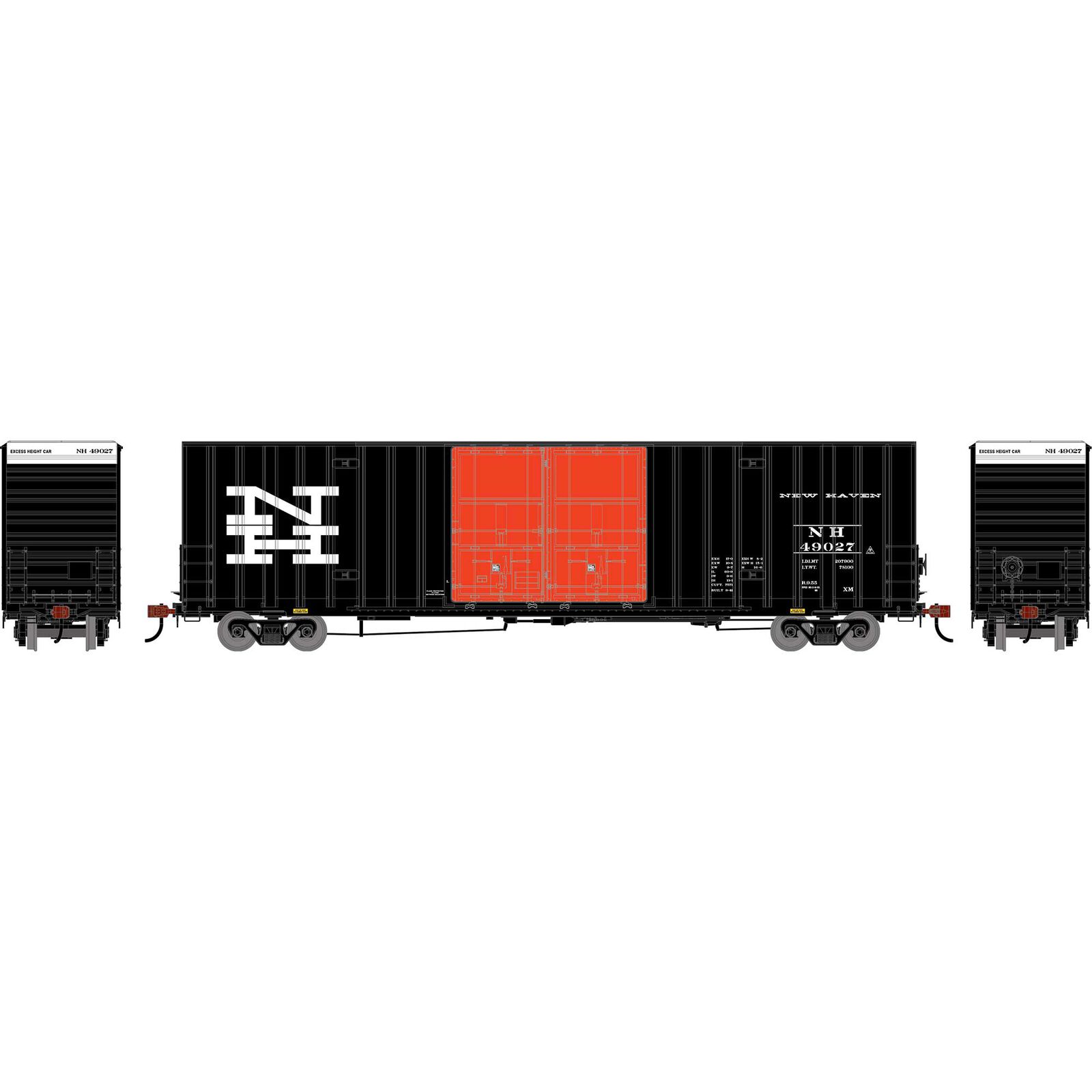 HO ATH 60' Gunderson High-Cube Double Door Box Car, Legendary Liveries NH #49027