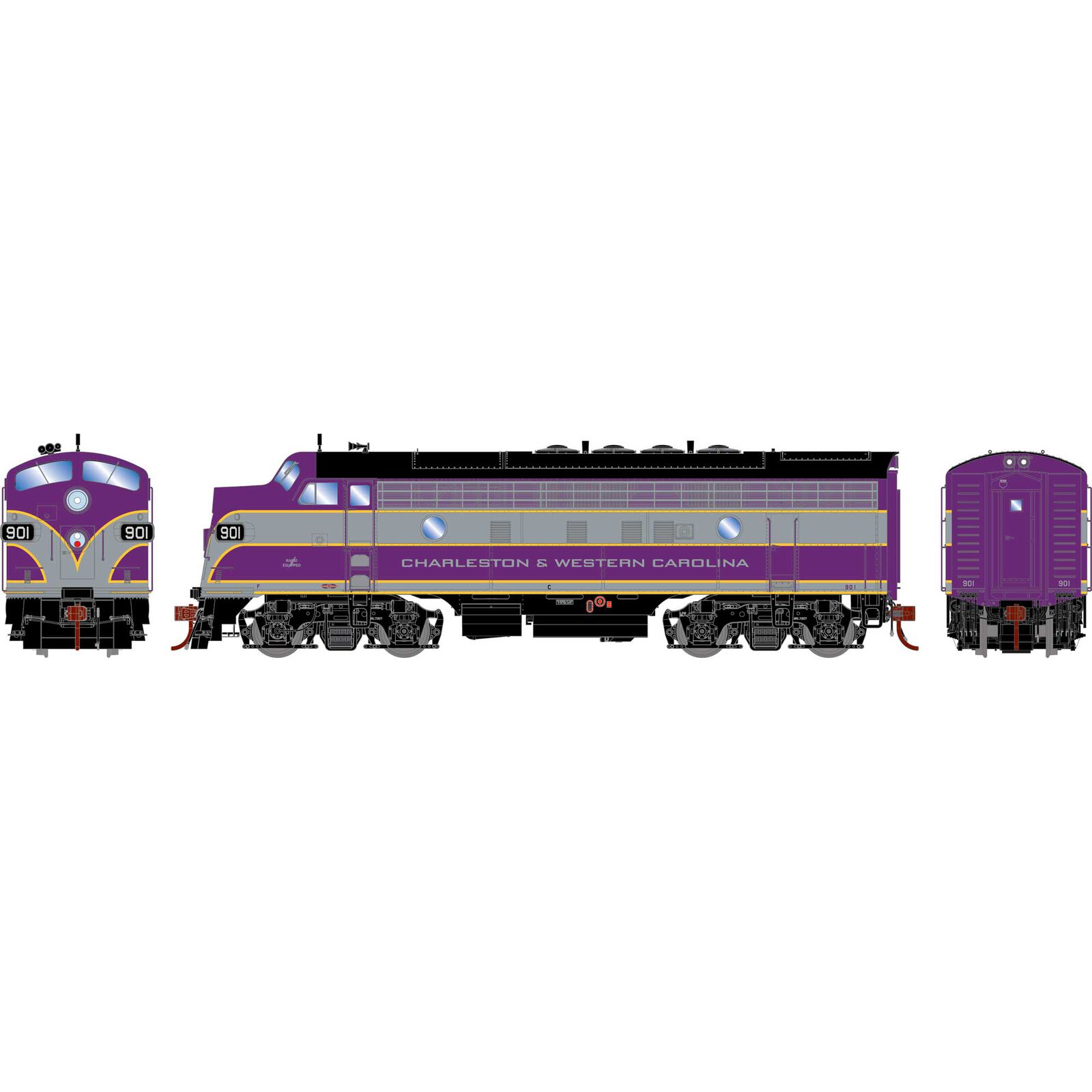 HO F7A Locomotive, C&WC #901