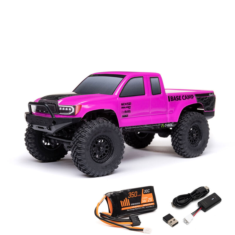 1/24 SCX24 Base Camp 4X4 RTR Brushed Rock Crawler (Battery & Charger Included), Pink 1/24 SCX24 Base Camp 4X4 RTR Brushed Rock Crawler (Battery & Charger Included), Pink