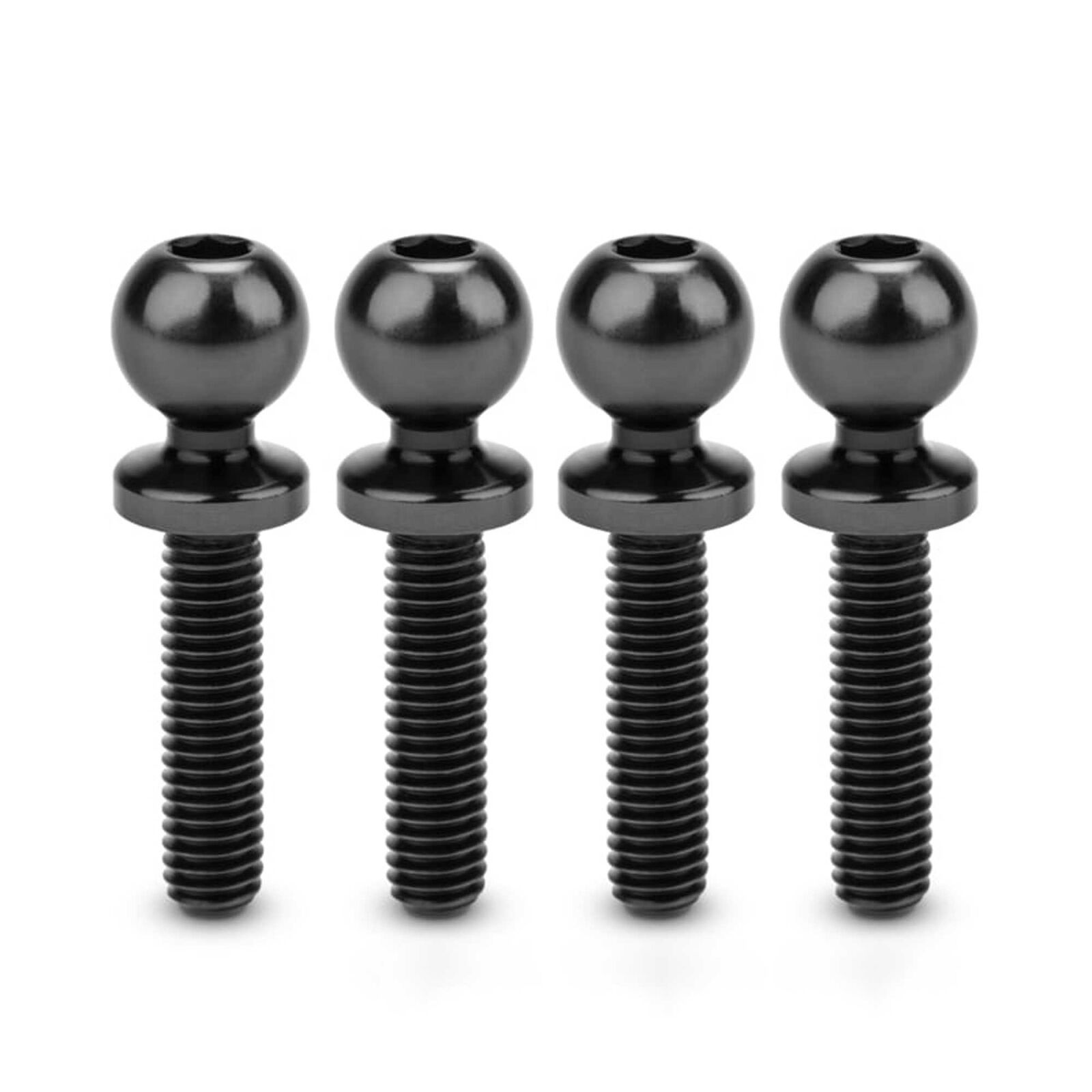 Revolted Titanium Ball-Studs, 5.5 x 12mm, Stealth Black (4)
