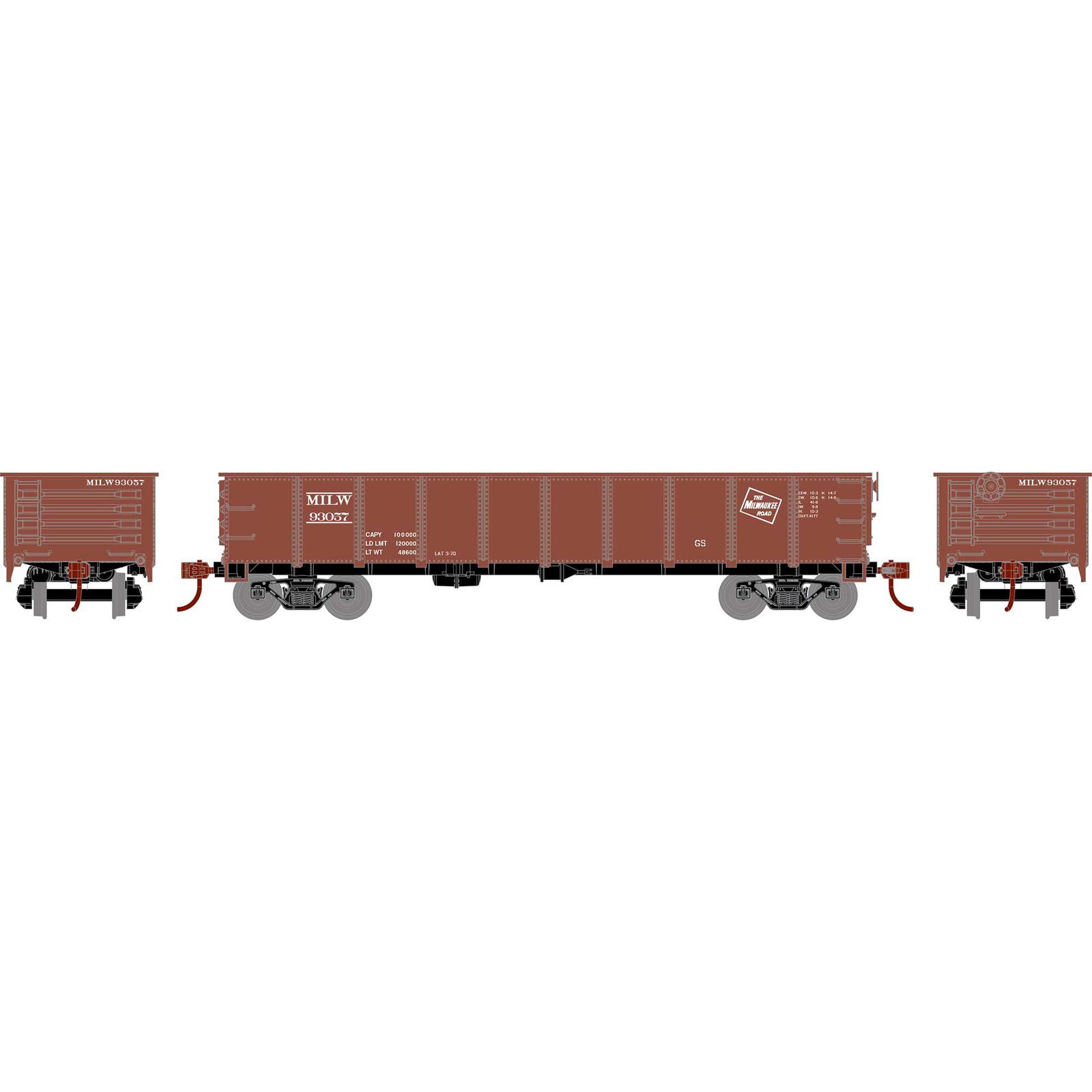 HO RND 40' Gondola, MILW #93057
