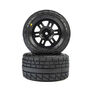 Menace Front/Rear Street Tires Mounted 12mm Black Split Six (2): ARRMA MINI KRATON