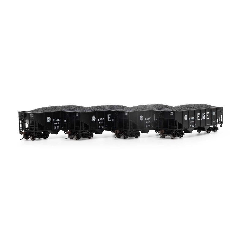 HO 34' 2-Bay Rib Side Hopper with Load, EJ&E #2 (4)