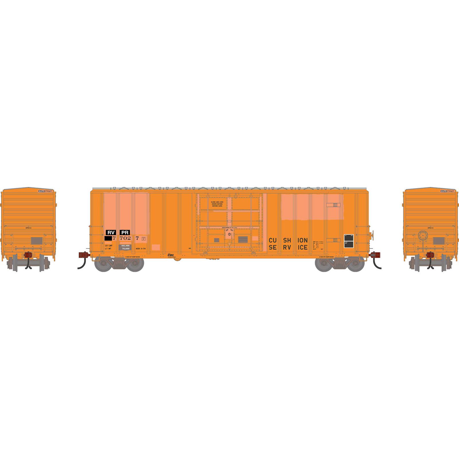 HO ATH 50' FMC 5327 12' Plug Door Box Car, Primed for Grime RVPR #77027