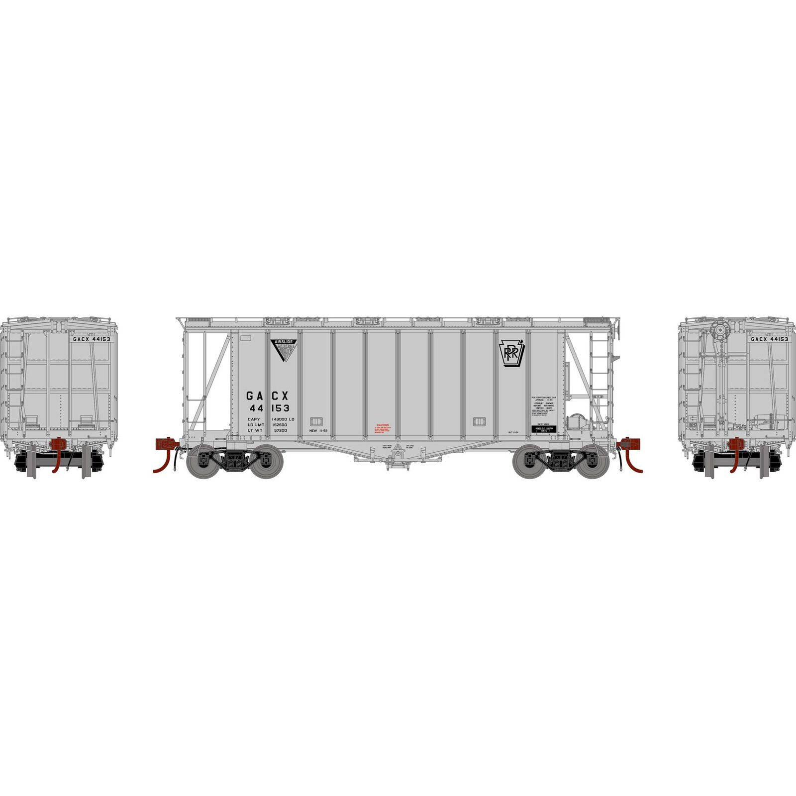 HO GATC 2600 Airslide Hopper, PRR / GACX #44153