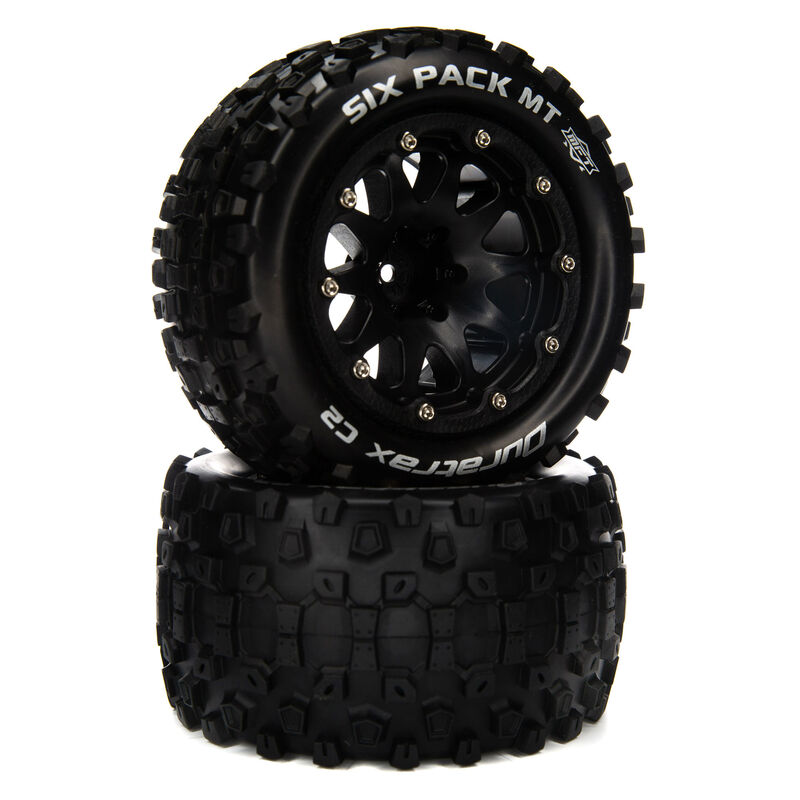 Six Pack MT Belted 2.8" Mounted Front/Rear Tires, 14mm Black (2)