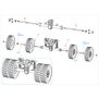 Dually Wheels Steel Drive Rear Axles: SCX24, AX24